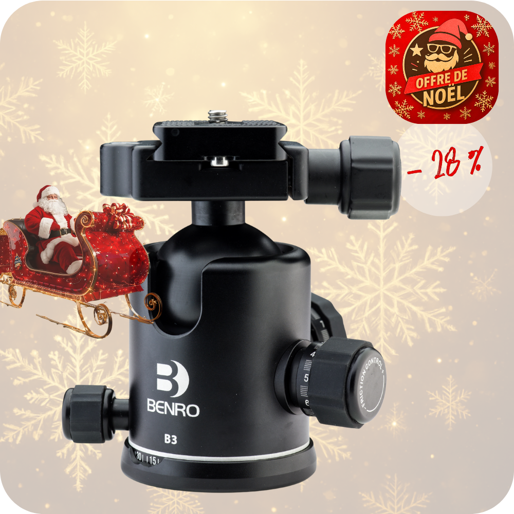 BENRO B3 -28% ! Tête Rotule à friction + Plateau PU60 - Capacité 20kg / Poids 460 g