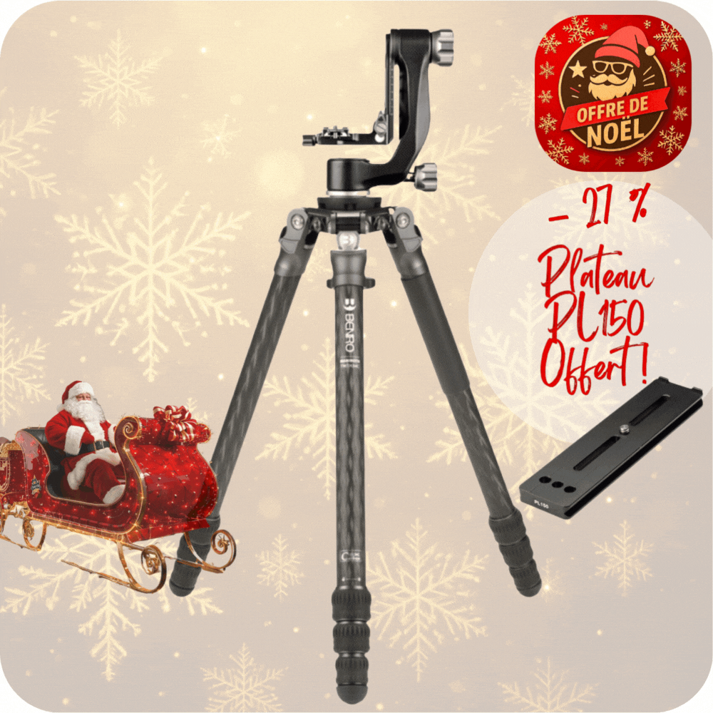 BENRO TMTH34CGH5CMINI -27% AVEC PL150 OFFERT ! Trépied Mammoth Carbone Sans Colonne Série 3 4 sections avec Tête pendulaire GH5CMini 2,95 Kg Capacité 18 Kg 69 cm plié + Service Prémium 2 ans