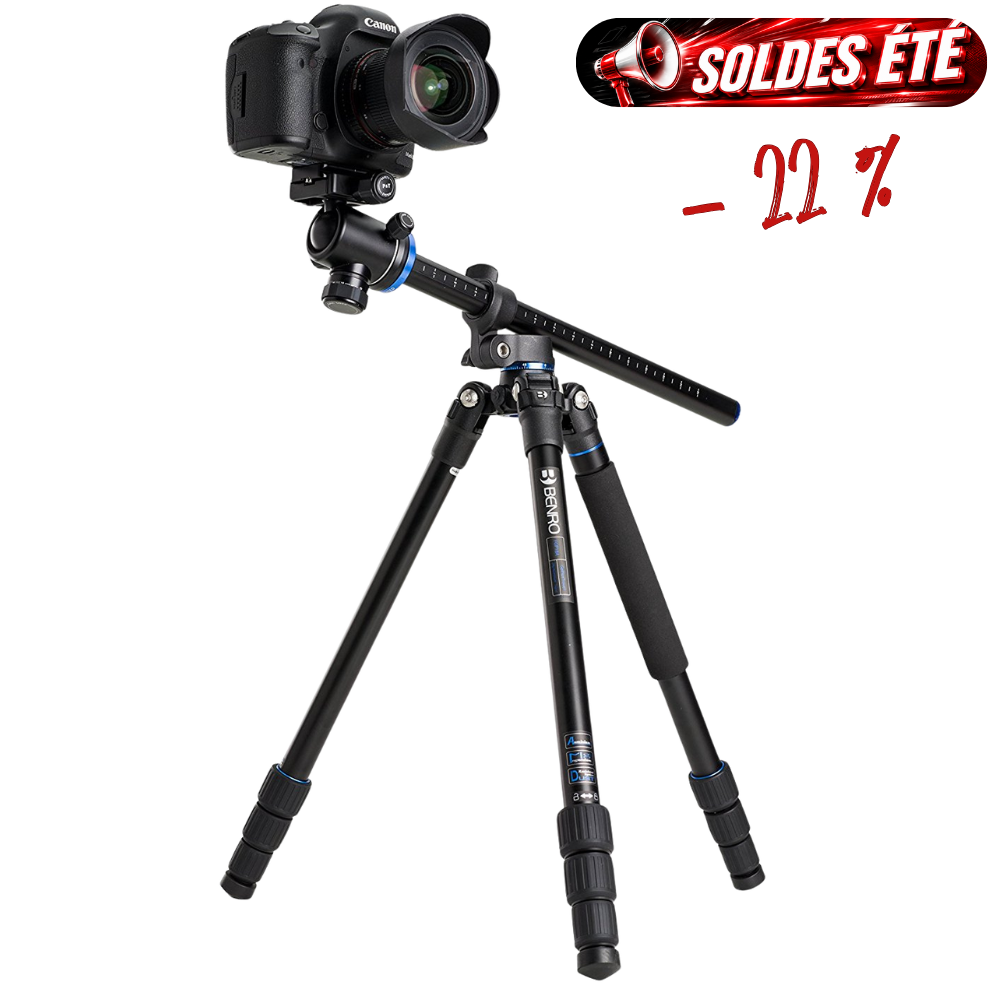 BENRO FGP18A -22% ! Trépied System GoPlus Aluminium Travel Colonne Orientable - Monopode - Capacité 8 Kg  + Service Premium 2 ANS