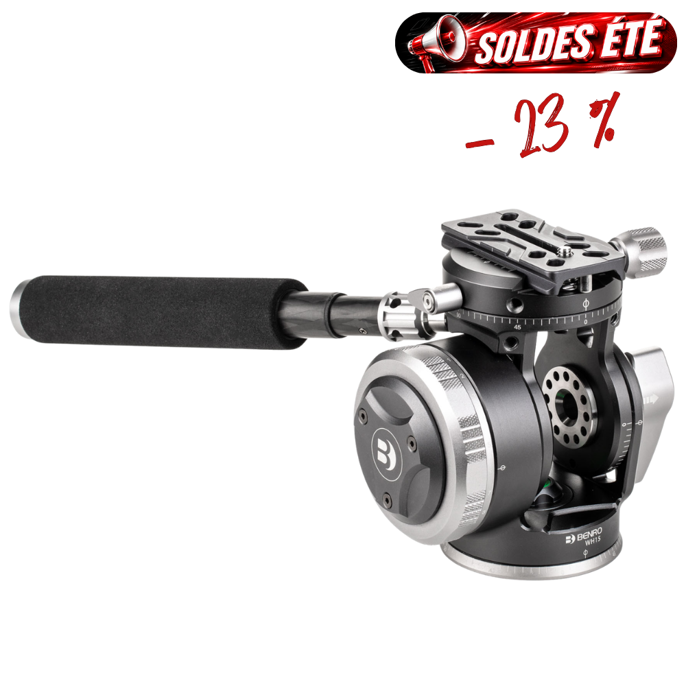 BENRO WH15 -23% ! Tête pour Longue focale et Digiscope Hauteur 8 cm 1,4 Kg Capacité 15kg Plateau PL80N