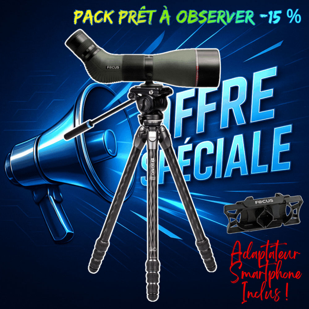 KIT OBSERVATION ANIMALIERE FOCUS SPORT OPTICS Lunette Optimum 20-60x80 APO ED et Kit Trépied BENRO TTOR24CLVS4PRO