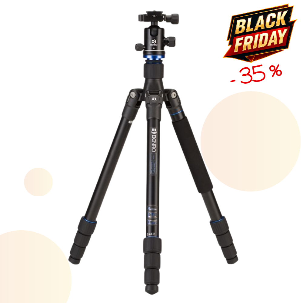 BENRO FTA28AB1 -35% ! Kit Trépied Travel Angel Aluminium avec colonne Série 2 4 Sections 2 Kg Capacité 10 Kg Tête B1
