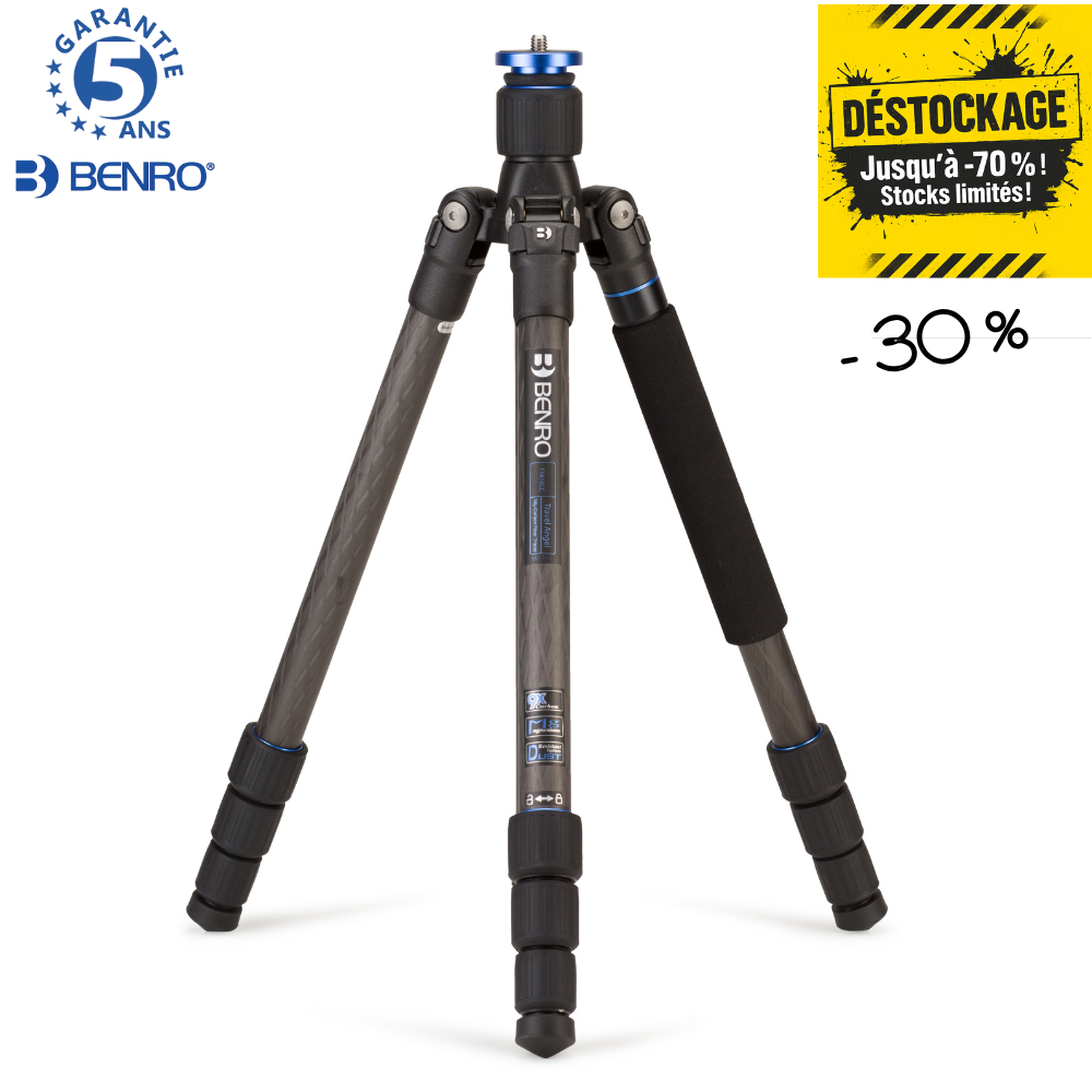BENRO FTA18C -30% ! Trépied Travel Angel Carbone avec colonne Série 1 4 Sections 1,2 Kg Capacité 10 Kg