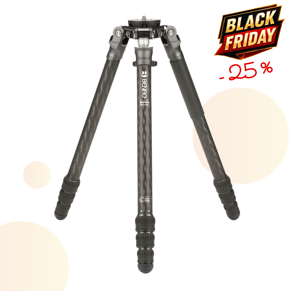 BENRO TMTH34C -25% ! Trépied Mammoth Carbone Avec ou Sans Colonne Série 3 4 sections 1,95 Kg Capacité 18 Kg