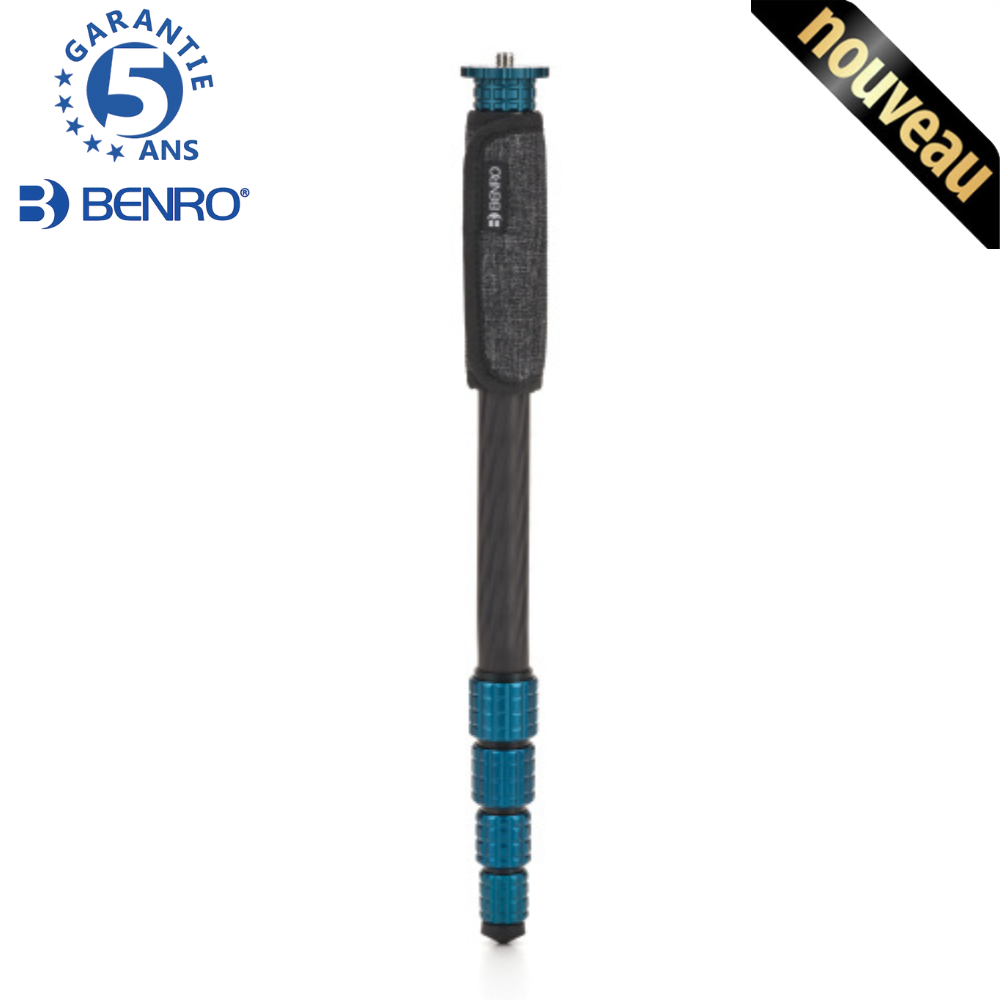 BENRO MSSL09C SUPERSLIM Monopode Carbone 5 sections - 280 g Capacité 15 Kg 41,7 cm replié hmax 148,8 cm