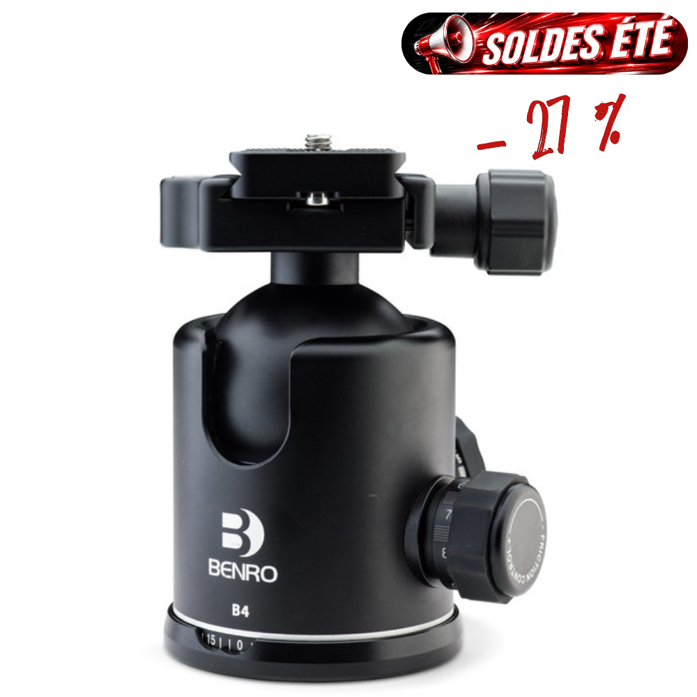 BENRO B4 -27% ! Tête Rotule à friction + Plateau PU85 - Capacité 20kg / Poids 700 g
