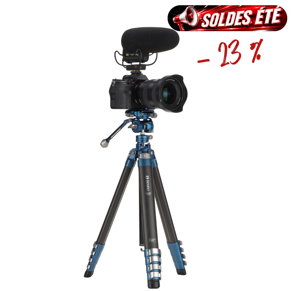 Benro TCBC25FS20PROC501 CyanBird Pro carbone avec tête hybride FS20PROC501 – Kit trépied photo/vidéo 1,25 kg