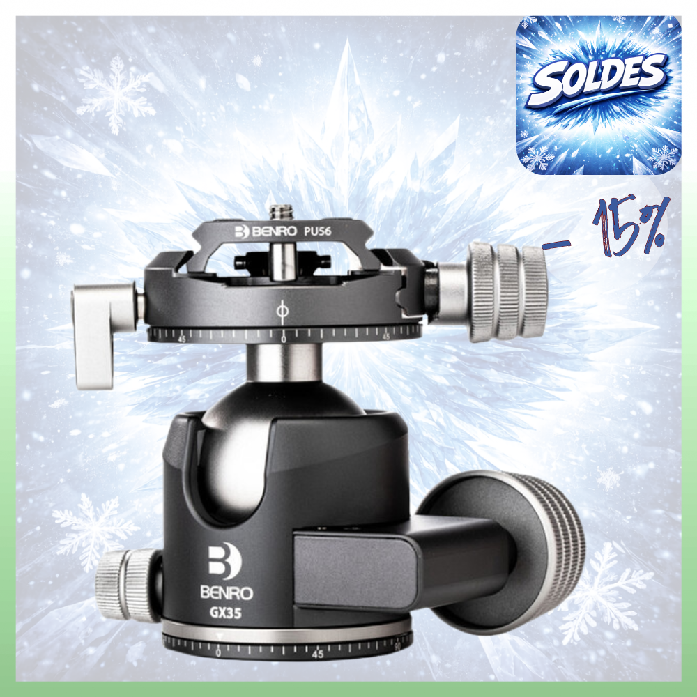 BENRO GX35 Tête rotule à friction + Plateau PU56 - Capacité 35 Kg / Poids 400 g
