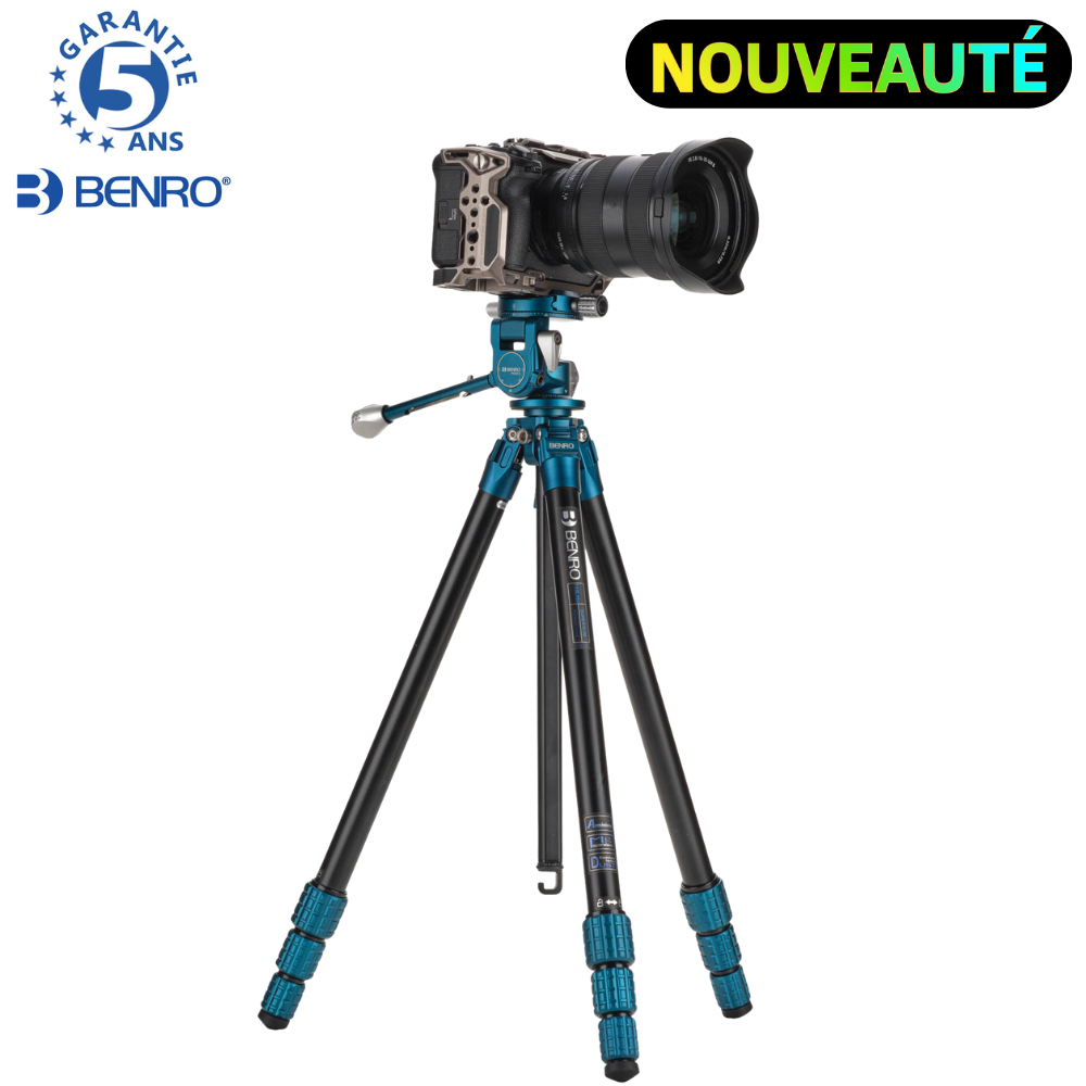 BENRO TSSL08APHVF2 SUPERSLIM Kit trépied TSSL08A Aluminium Série 0 4 sections tête photo BENRO PHVF2 3 axes Plateau arca PU60X - 1,36 Kg Capacité 4 Kg 52 cm replié hmax 156 cm