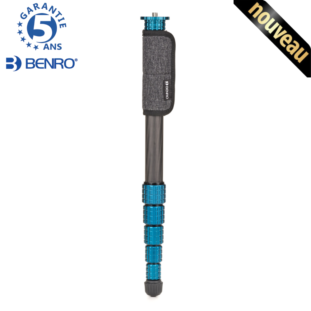BENRO MSSL110C SUPERSLIM Monopode Carbone 6 sections - 400 g Capacité 15 Kg 43 cm replié hmax 172 cm