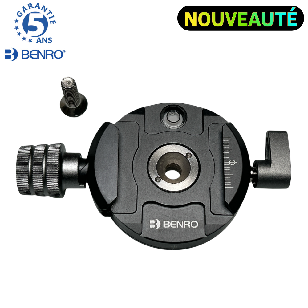 BENRO Etau Arca-Swiss pour Tête BENRO série GX avec mouvement panoramique Sécurité et niveau à bulle