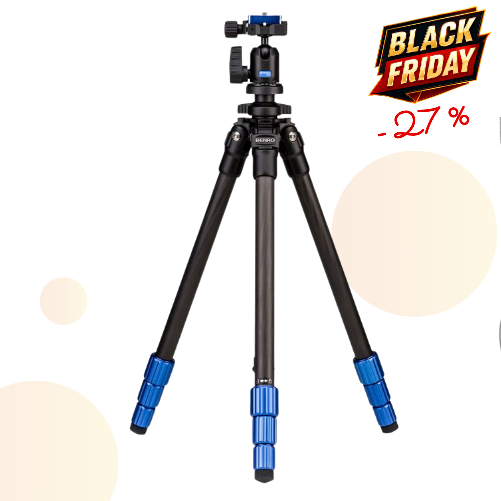 BENRO TSSL08CN00P -27% ! SUPERSLIM Kit trépied TSSL08C Carbone Série 0 4 sections Tête Photo BENRO N00P Plateau Arca PU40 - 1,02 Kg Capacité 4 Kg 52 cm replié hmax 156 cm