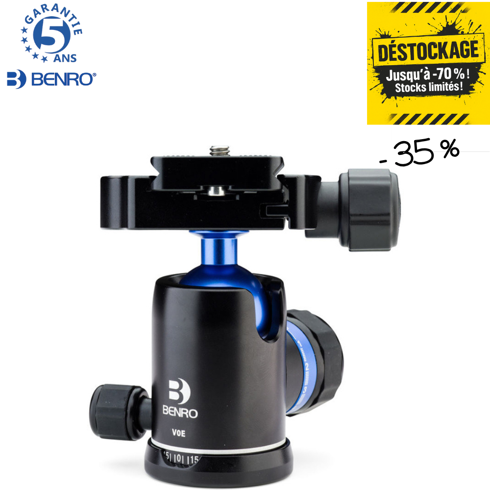 BENRO V0E -35% ! Tête Rotule Haut de Gamme Friction EXTRA Fluide Capacité 8 kg / Poids 400 g