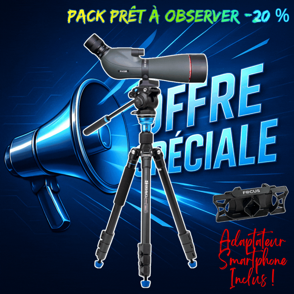 KIT OBSERVATION ANIMALIERE FOCUS SPORT OPTICS Lunette Viewmaster 20-60x80 WP Lentille ED et Kit Trépied BENRO AERO2