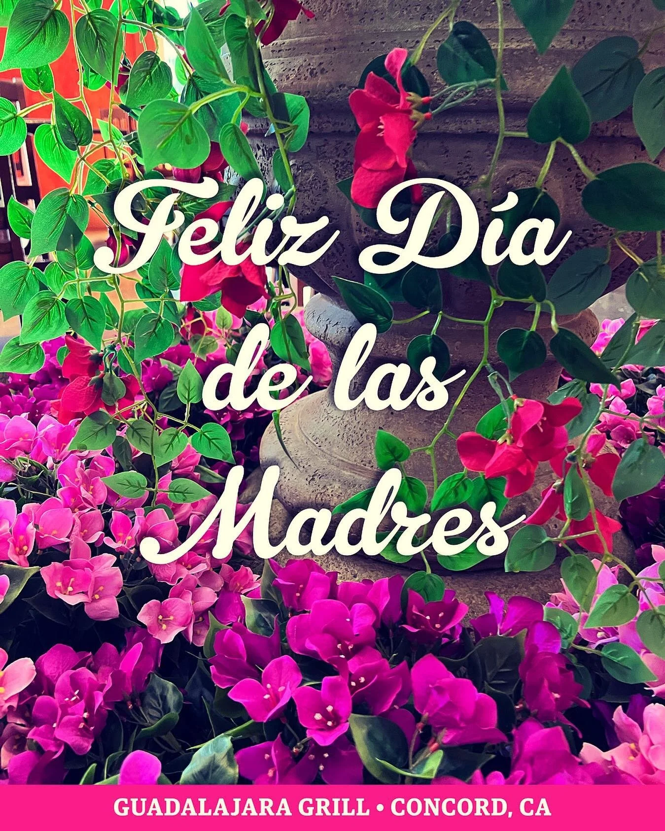 Feliz D&iacute;a de las Madres/Happy Mother&rsquo;s Day!

Celebrate this day with mom at Guadalajara Grill. We are open 11am-9pm today.

#hotplatehotplate #guadgrill #mothersday #diadelasmadres #visitconcordca #concordeats #eastbayeats #mexicanfood