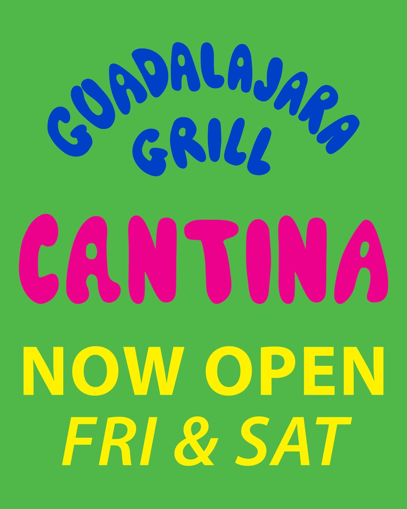 CANTINA IS NOW OPEN 4pm-9pm Fridays &amp; Saturdays.
Join us for Happy Hour Specials and World Cup matches!
Check our socials for more opening days and special events at the Cantina!

#hotplatehotplate #guadgrill #cantina #visitconcordca #happyhour