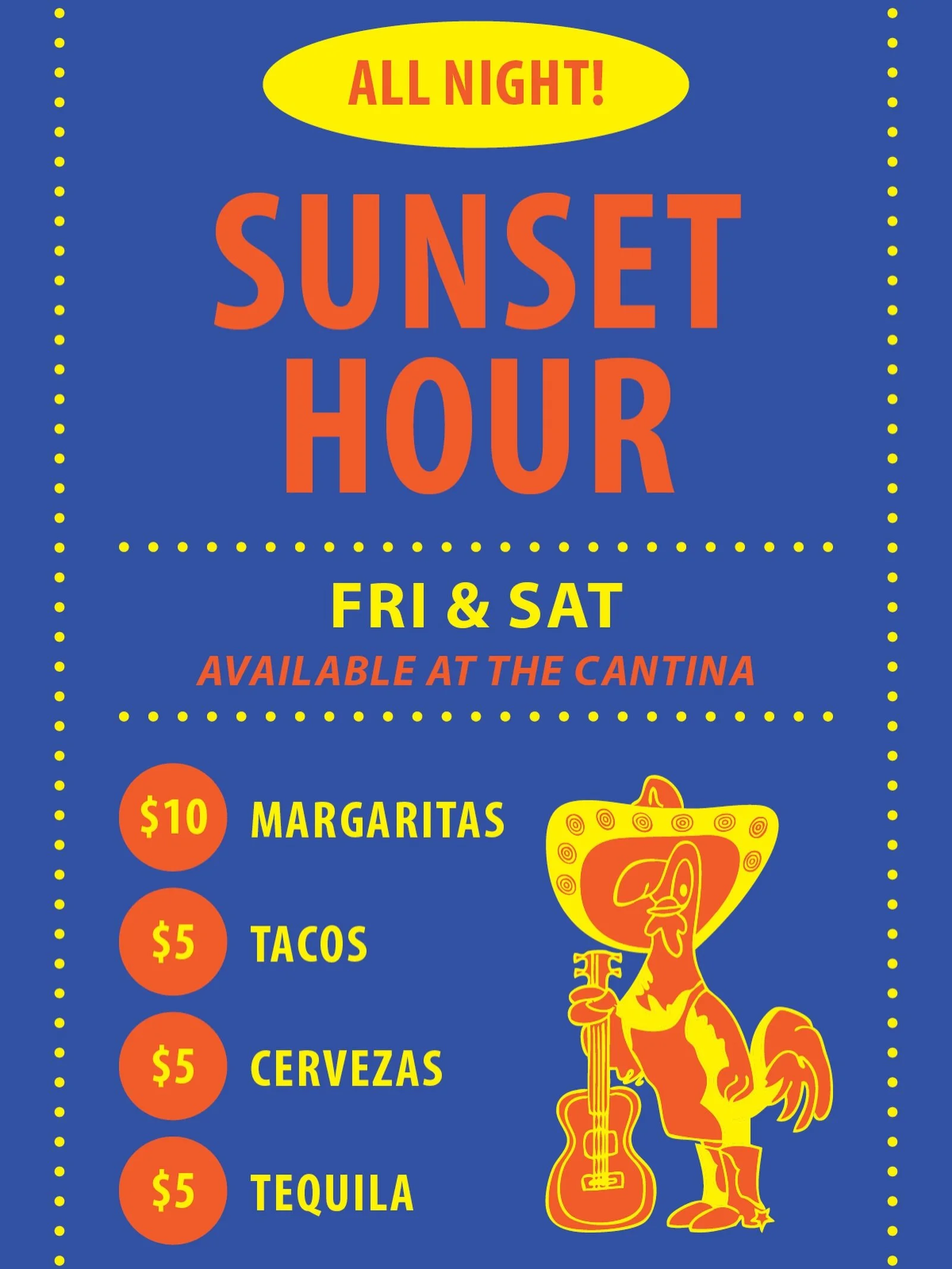 Join us for Sunset Hour at the Cantina 4pm-9pm Fridays and Saturdays! 🌅🍹🍺🥃🌮

Check our socials for more opening days and special events at the Cantina.

#hotplatehotplate #guadgrill #cantina #visitconcordca #happyhour