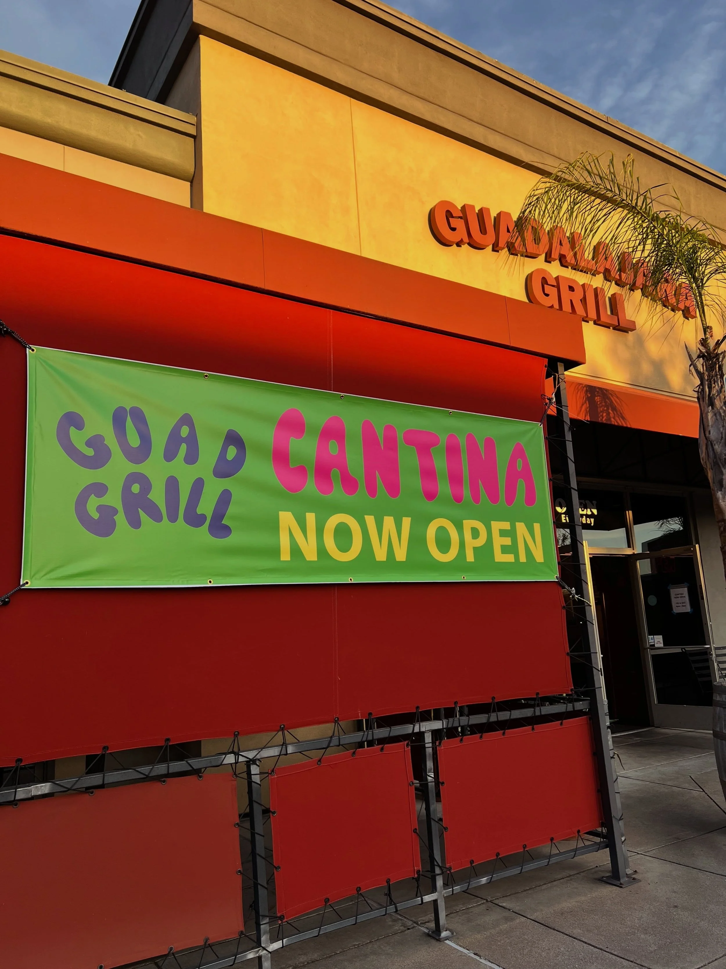Guad Grill Cantina is NOW OPEN!
Friday &amp; Saturday 4pm-close
Join us for Happy Hour Specials and World Cup games.
Check our socials for more opening days and special events at the Cantina!

Guadalajara Grill
5446 Ygnacio Valley Rd.
Concord, CA 945
