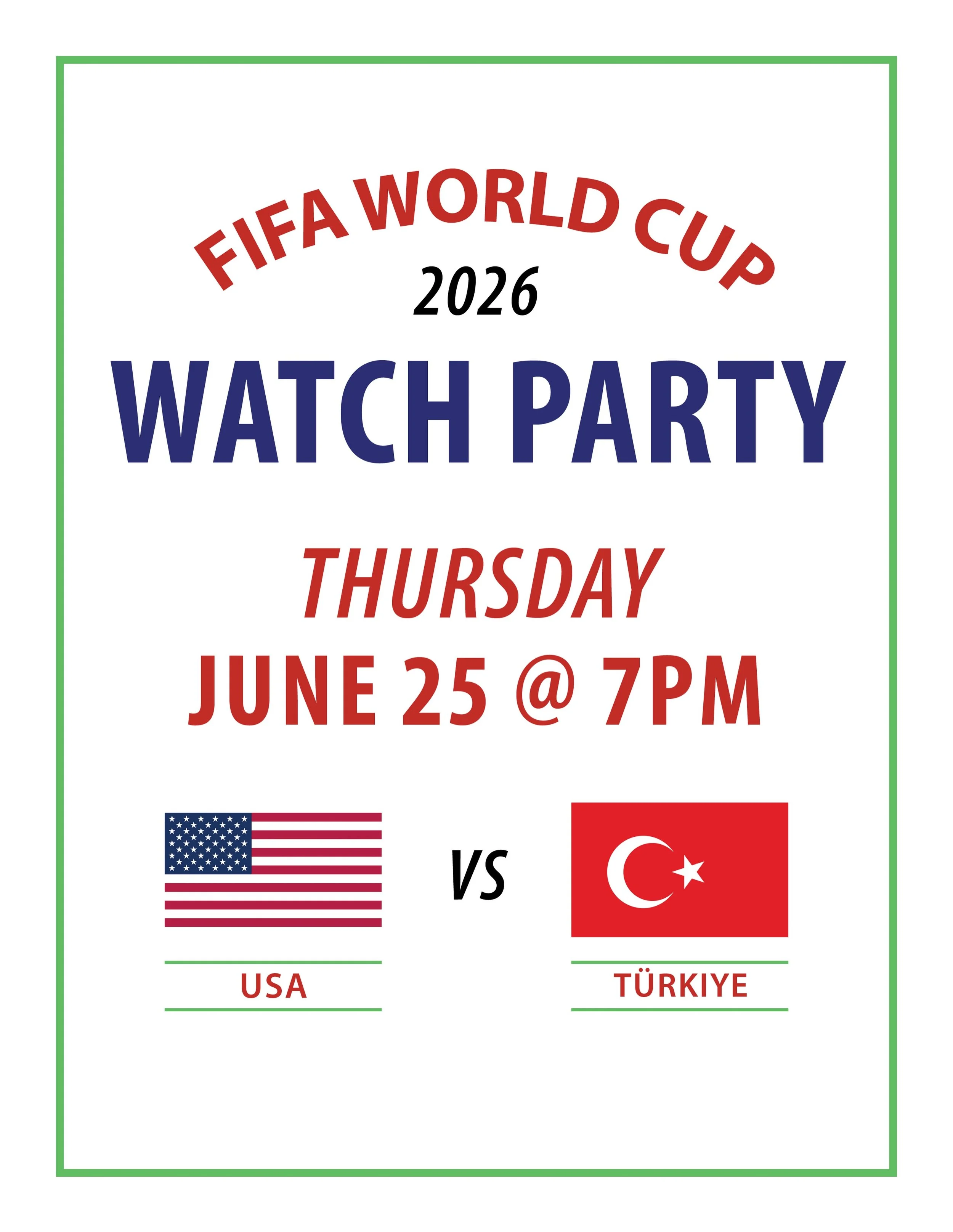 TONIGHT!
Guad Grill World Cup Watch Party 
Thurs, June 25 @ 7pm
USA 🇺🇸 vs T&uuml;rkiye 🇹🇷 

🍹 The Cantina will be open starting at 4pm!
🍺🌮 Drink and food specials
📺 Watch on multiple screens

📍Guadalajara Grill
5446 Ygnacio Valley Rd, Concor