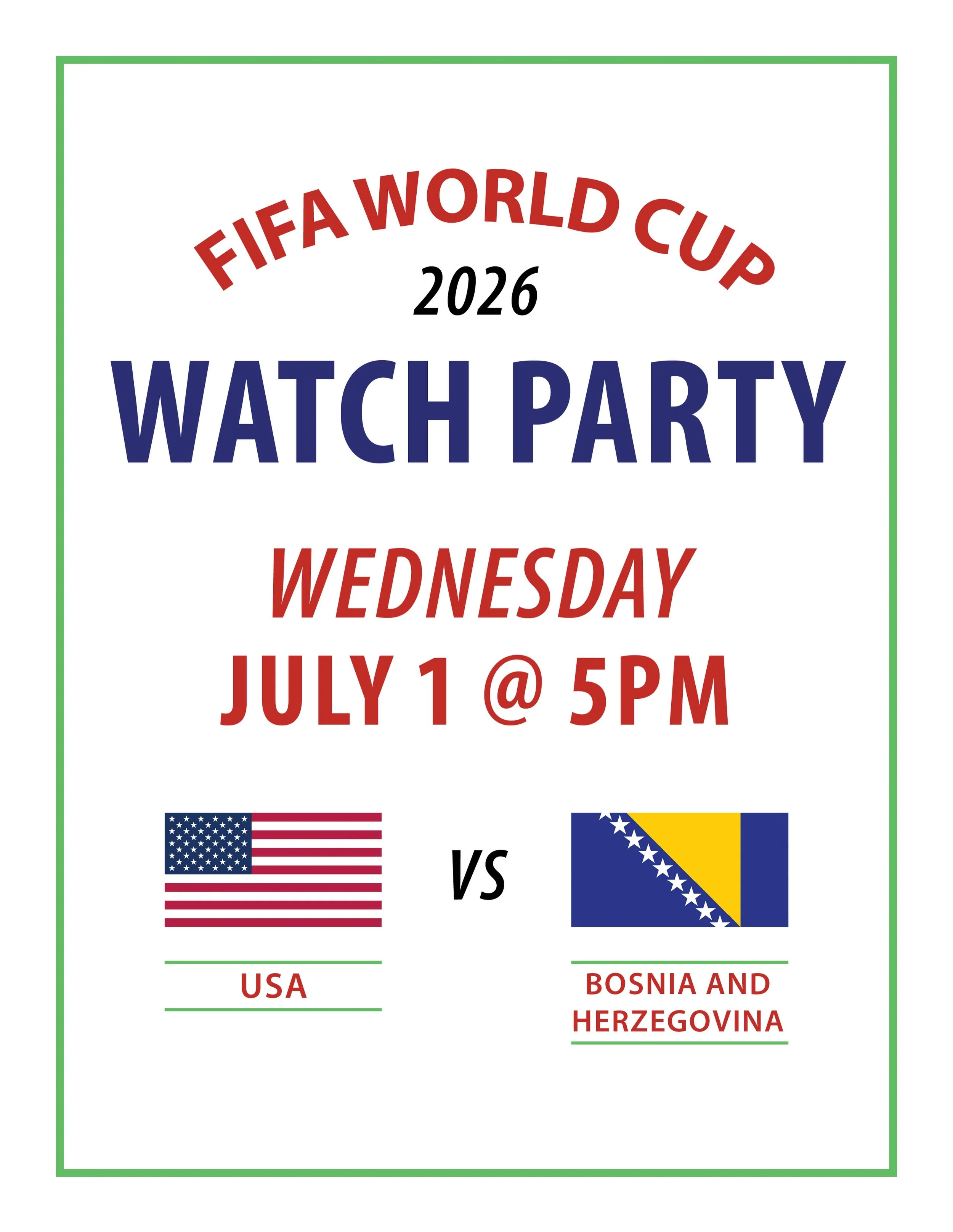 Today! World Cup Watch Party 
Wed, July 1 @ 5pm
USA 🇺🇸 vs Bosnia and Herzegovina 🇧🇦 

🍹 The Cantina will be open starting at 4pm!
🍺🌮 Drink and food specials
📺 Watch on multiple screens

📍Guadalajara Grill
5446 Ygnacio Valley Rd, Concord, CA
