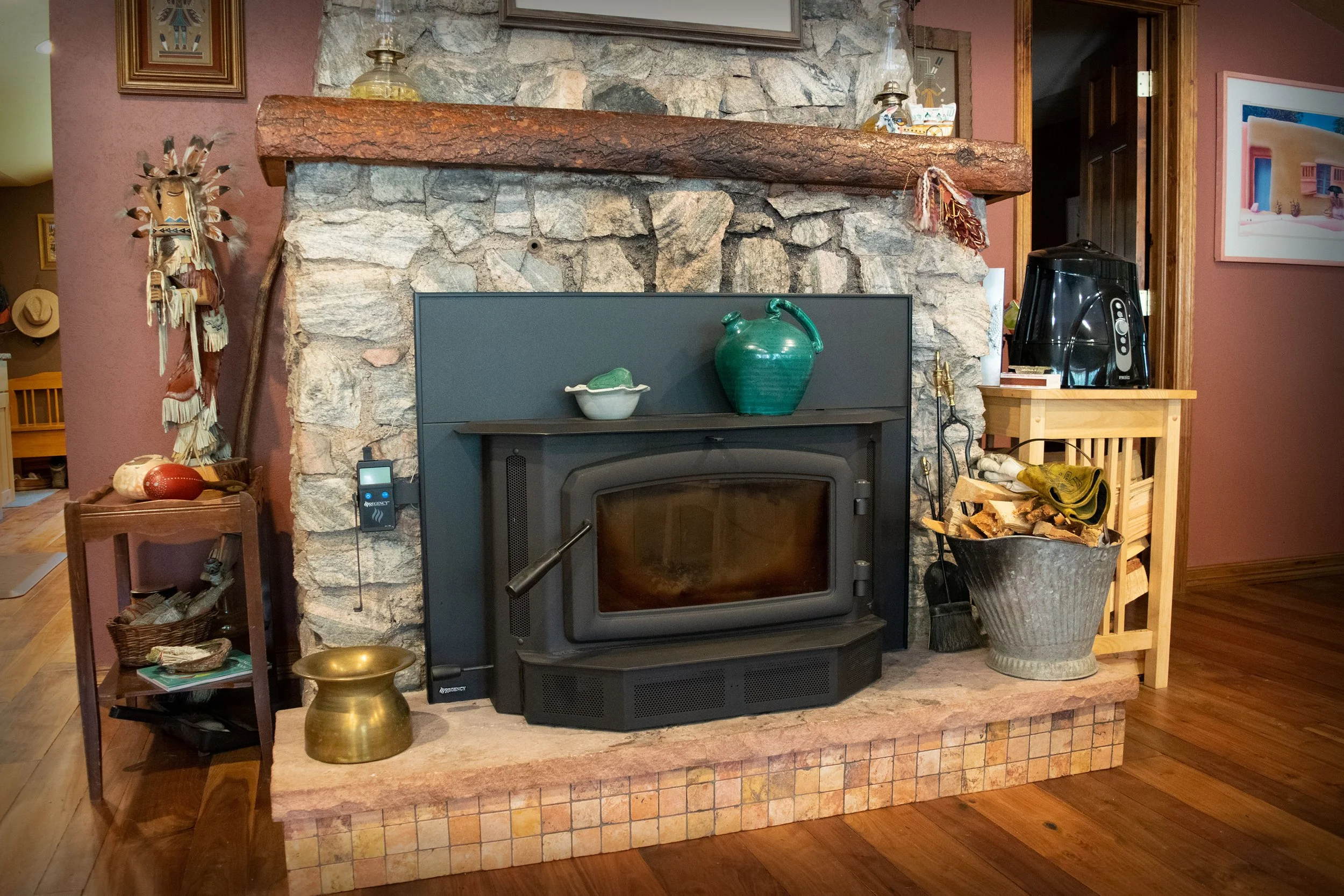 Regency i2500 wood stove installed by our NFI-certified team in Pine, CO