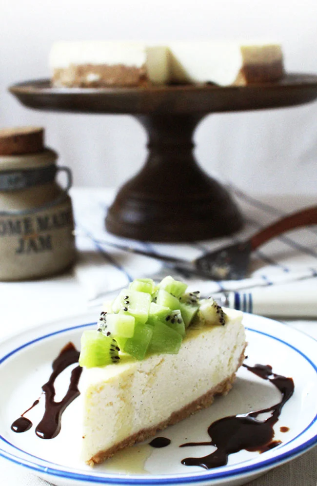 Kiwi Cheesecake with a Cashew Crust