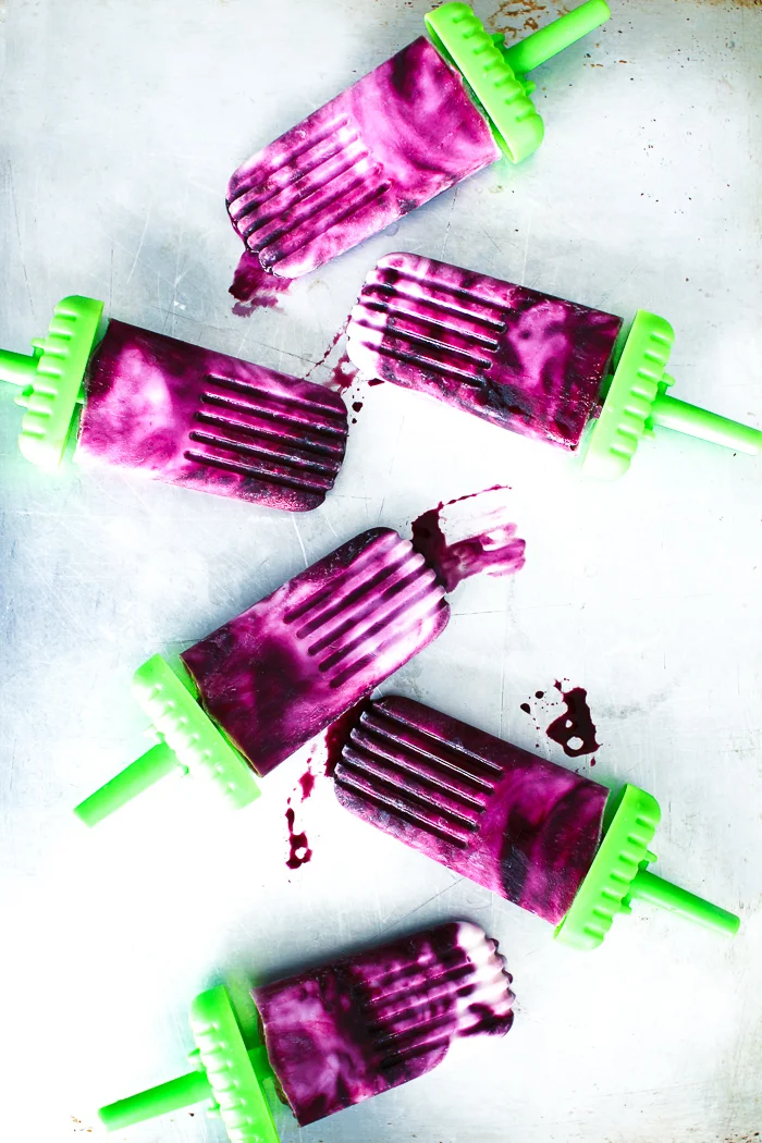 Blueberry Lemon Yogurt Popsicles