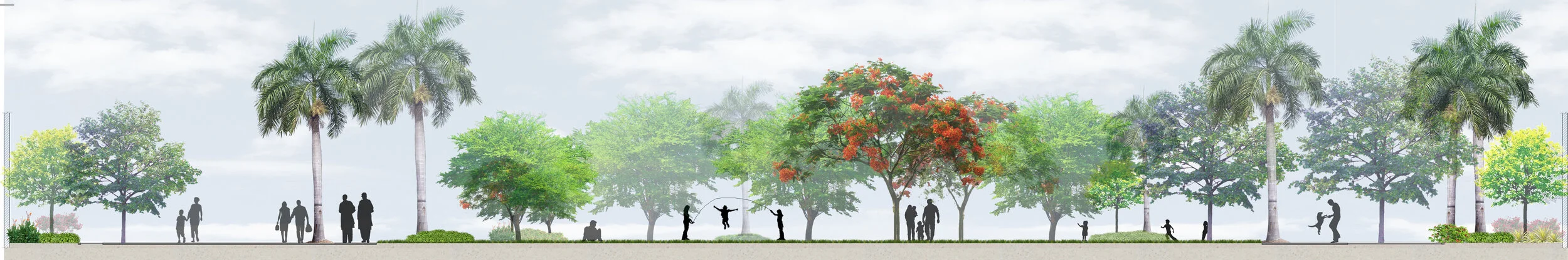 Section through Community Park