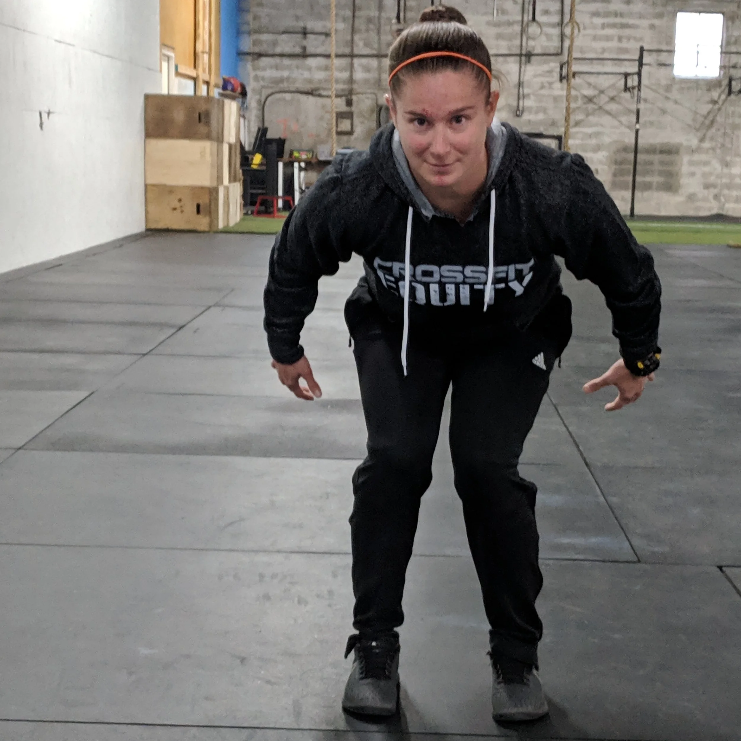 Here is Coach Cole showing us a valgus knee position. The appearance of this position is an indication of an increased risk of a non-contact knee injury and is likely due to a movement pattern or imbalance issue.