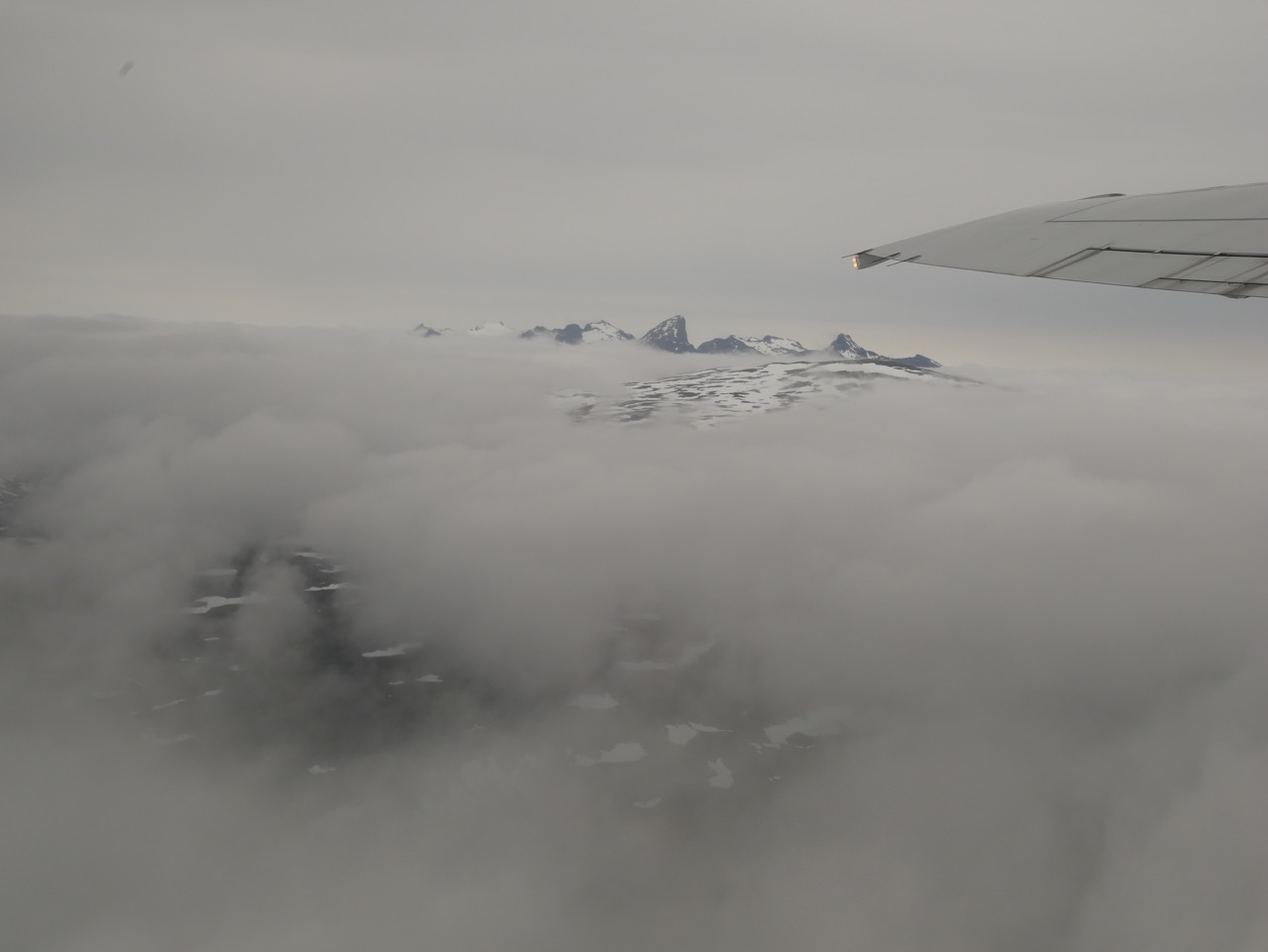 The view from the plane as I flew out of Tromsø on June 22. 