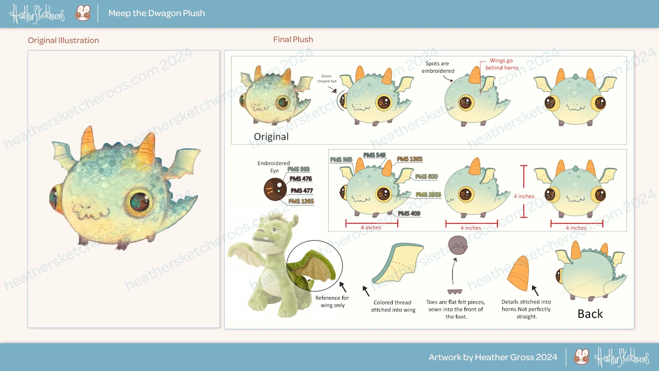 Meep the Dwagon desgin&production notes (HeatherSketcheroos)