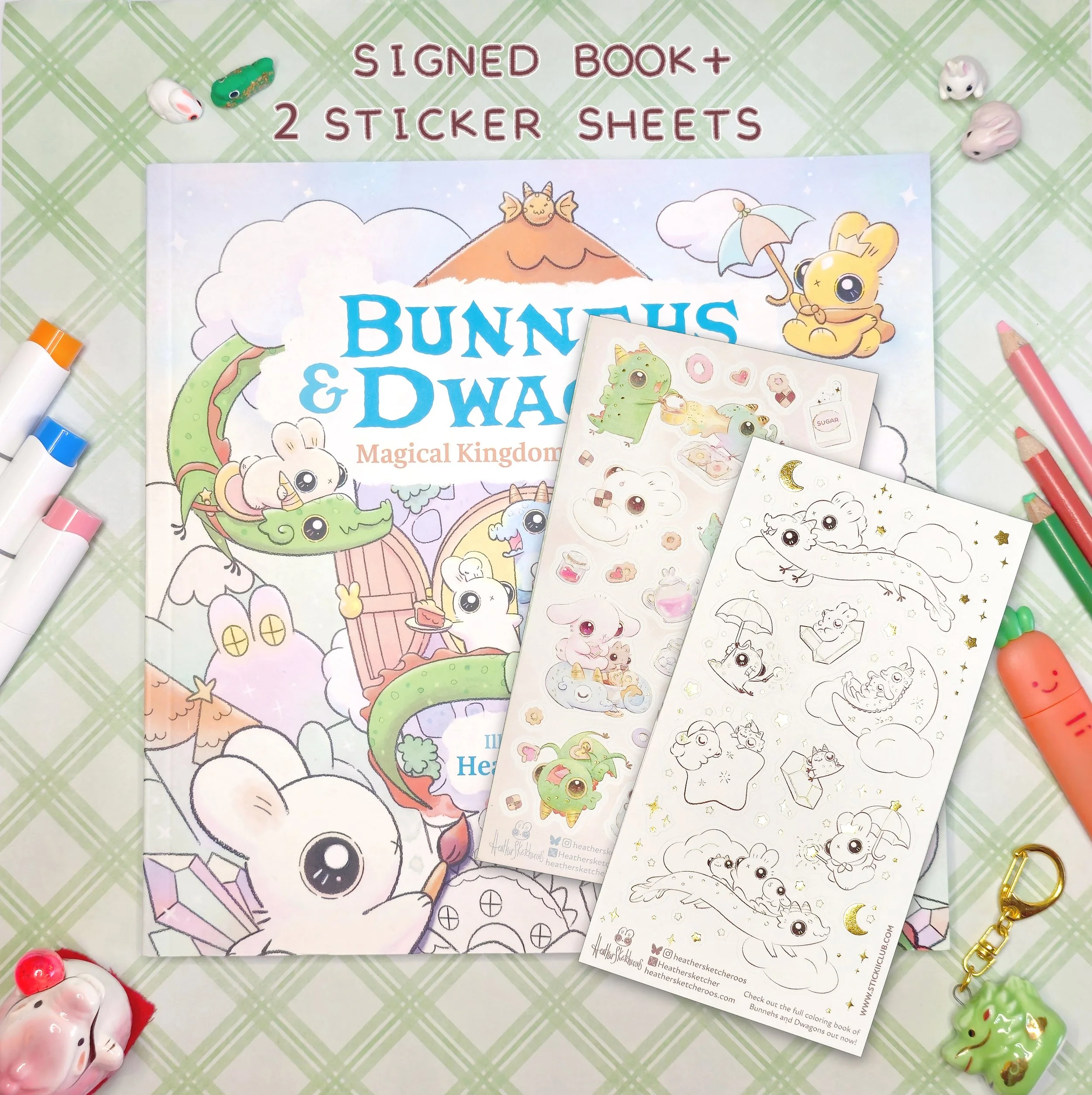 Signed Bunnehs & Dwagons Coloring Book