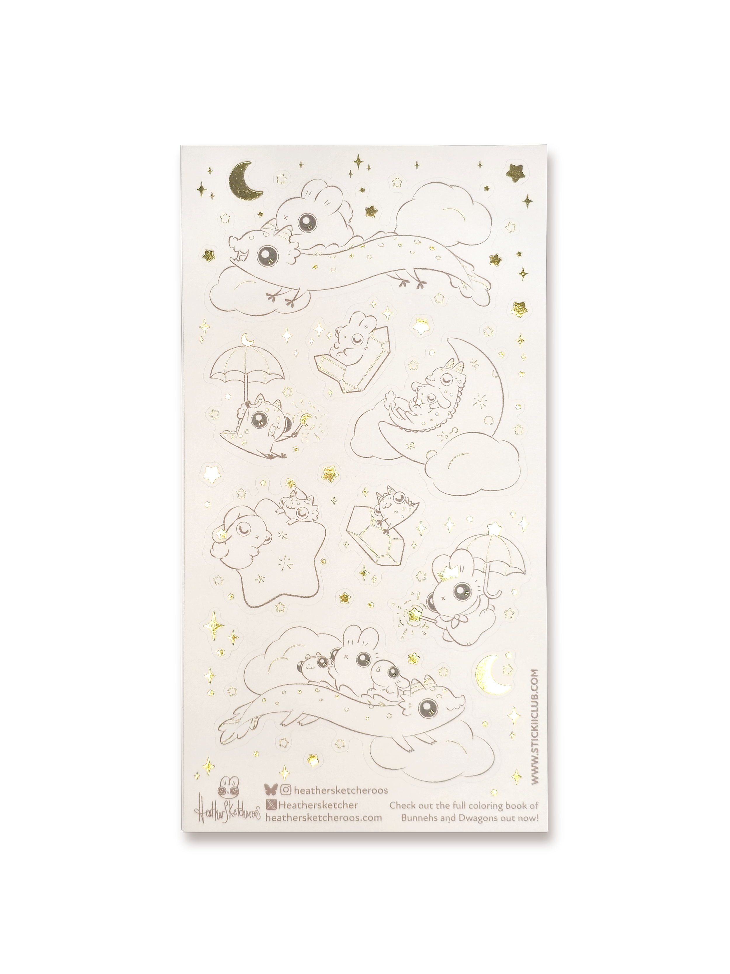 Bunnehs & Dwagons Coloring Sticker Sheet