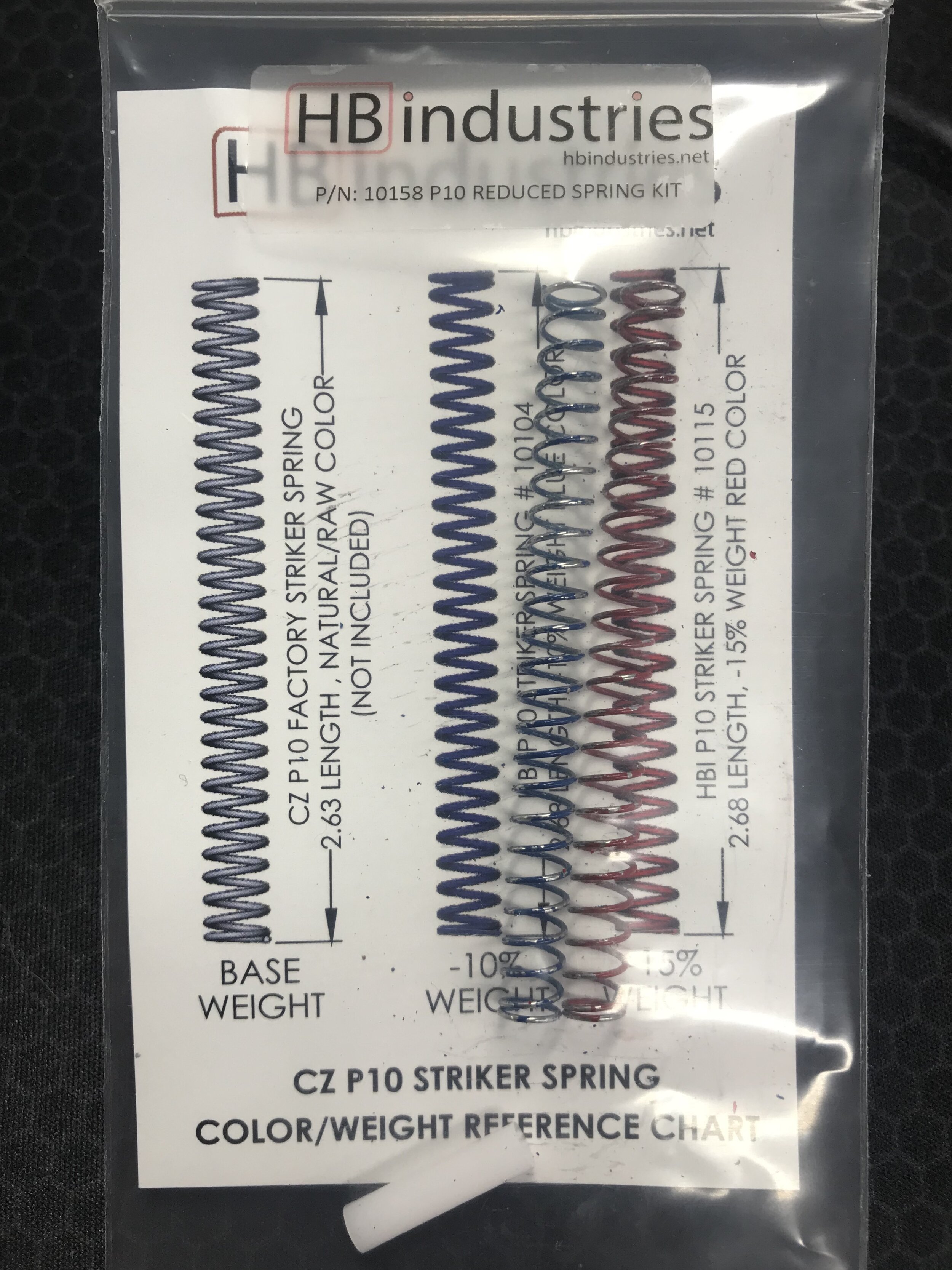 Hbi Cz P10 Reduced Weight Striker Spring Set Stonebridge Gunworks Llc