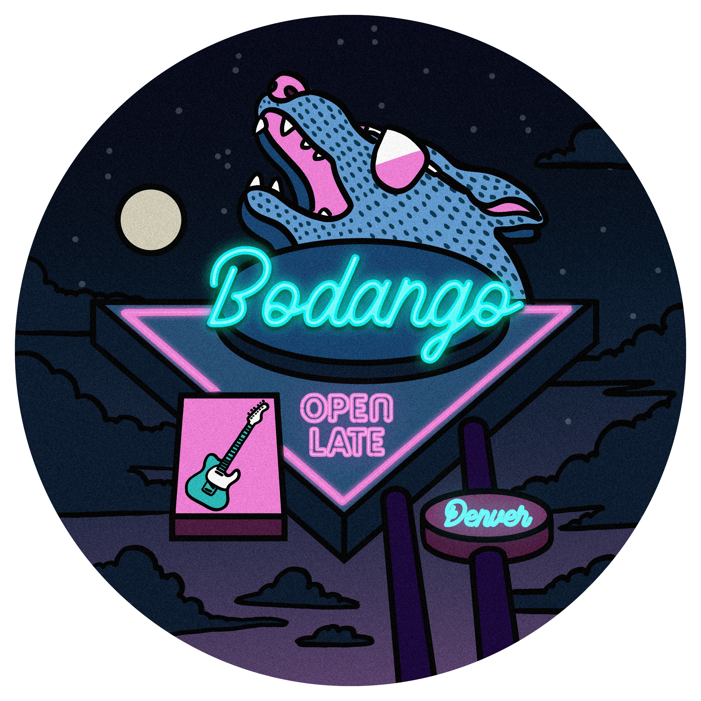 Open Late Sticker