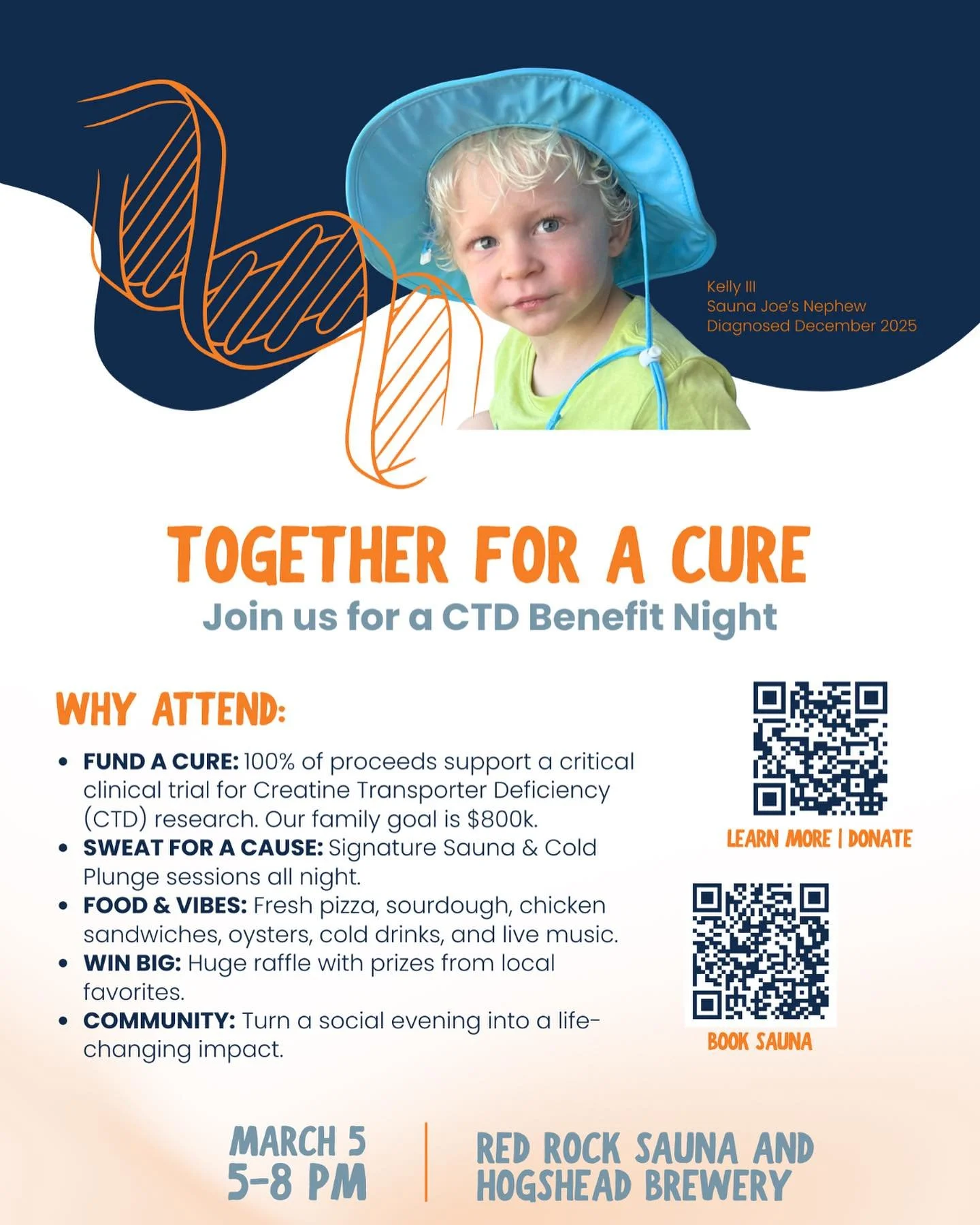 We are honored to support Kelly at @hogshead54 for the CTD Benefit Night. Come check it out from 5-8pm!! @redrockssauna thank you for having us. ☀️ 🎶 🍻