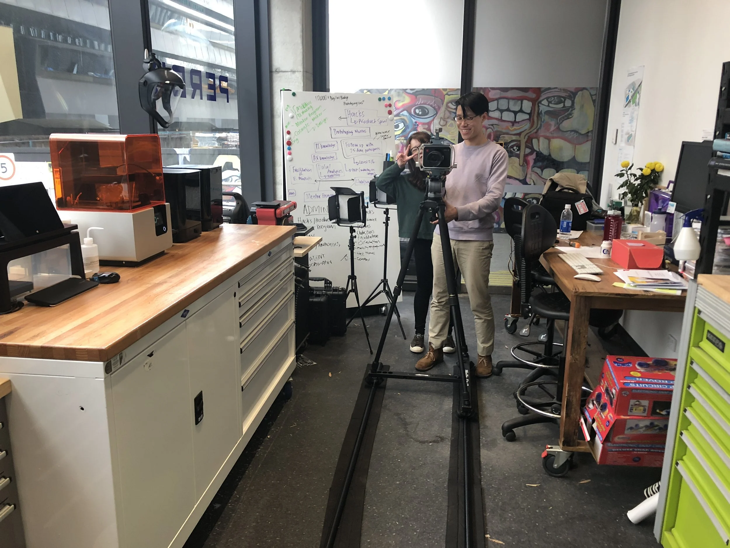 Camera dolley getting some nice shots of our manufacturing set up.