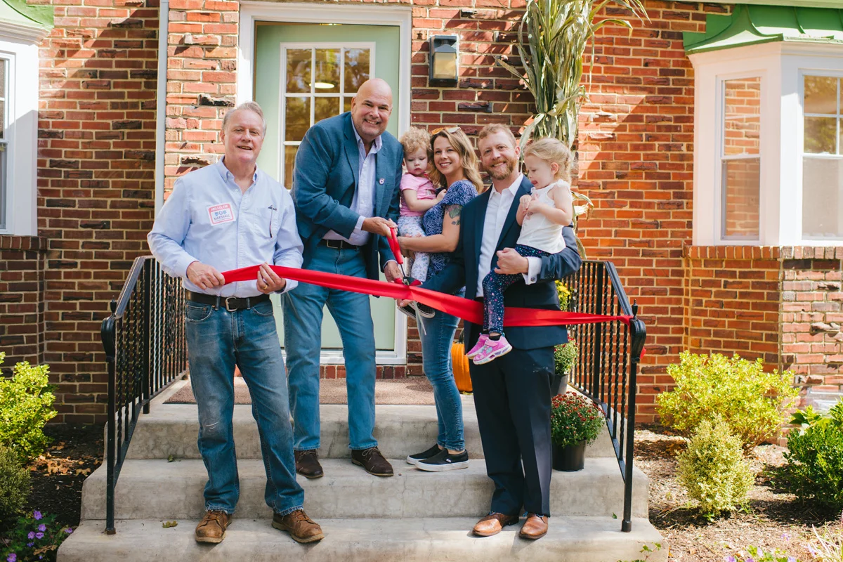 Ribbon cutting ceremony with commissioners Neal Rochford and Robert Marshall