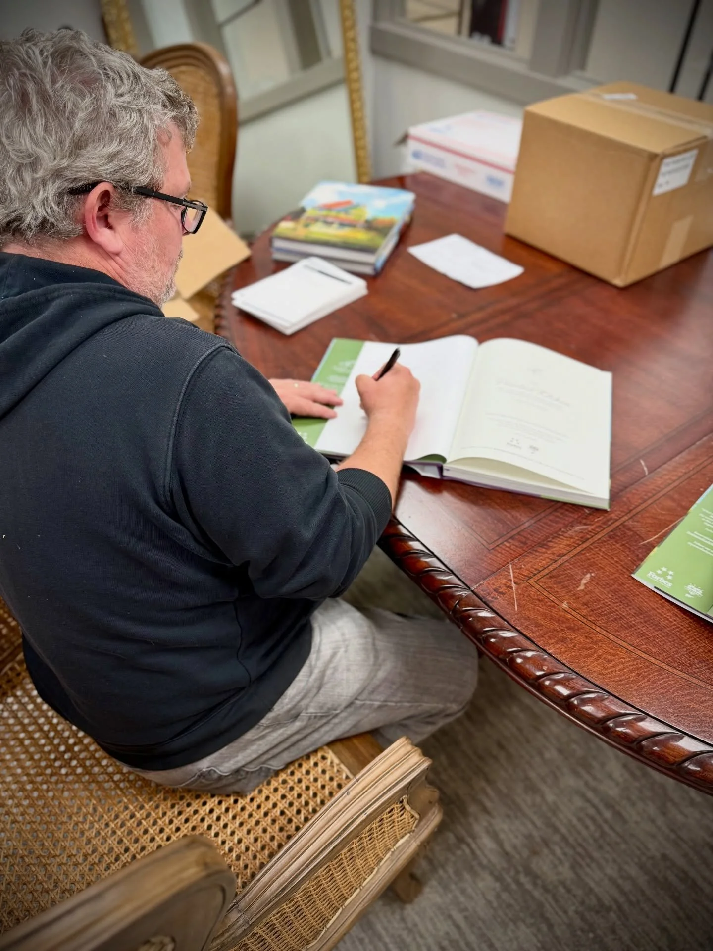 The Painted Lady Cookbook has finally arrived and Chef was busy signing and packing all day today before service. Thank you everyone for your support and patience throughout this process. A limited quantity are still available to purchase via the lin