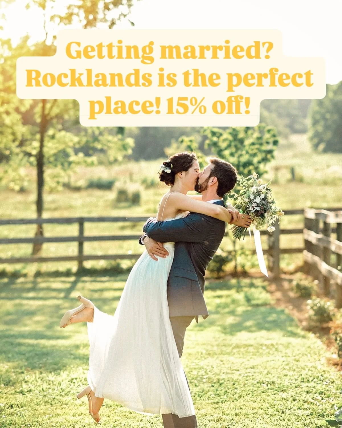 Book your wedding  by March 31st and receive 15% off! Email jeni@rocklandsfarmmd.com to schedule a tour. (Photo by 1001 Angles)