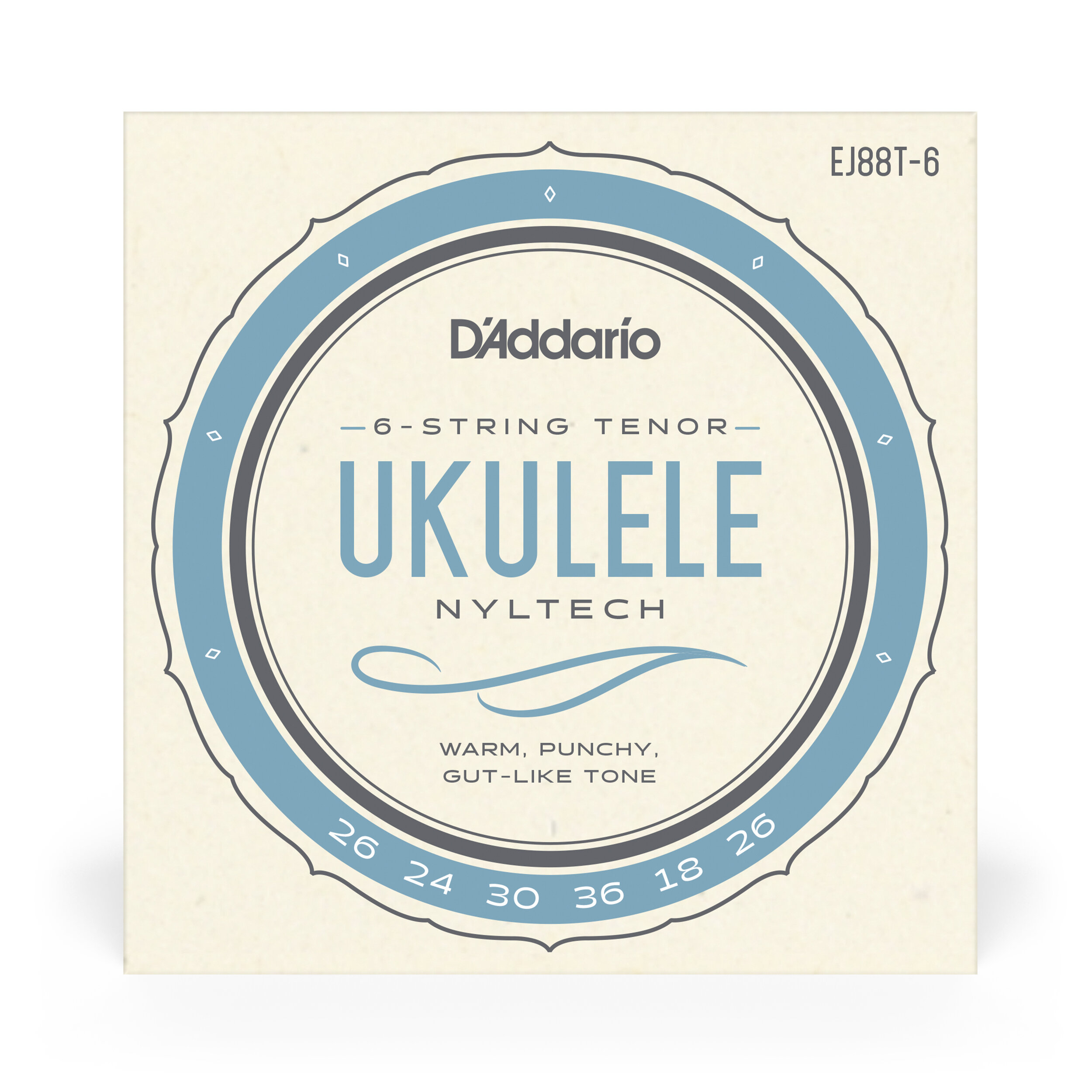 D'Addario EJ88T-6 Nyltech Ukulele Strings, 6-String Tenor
