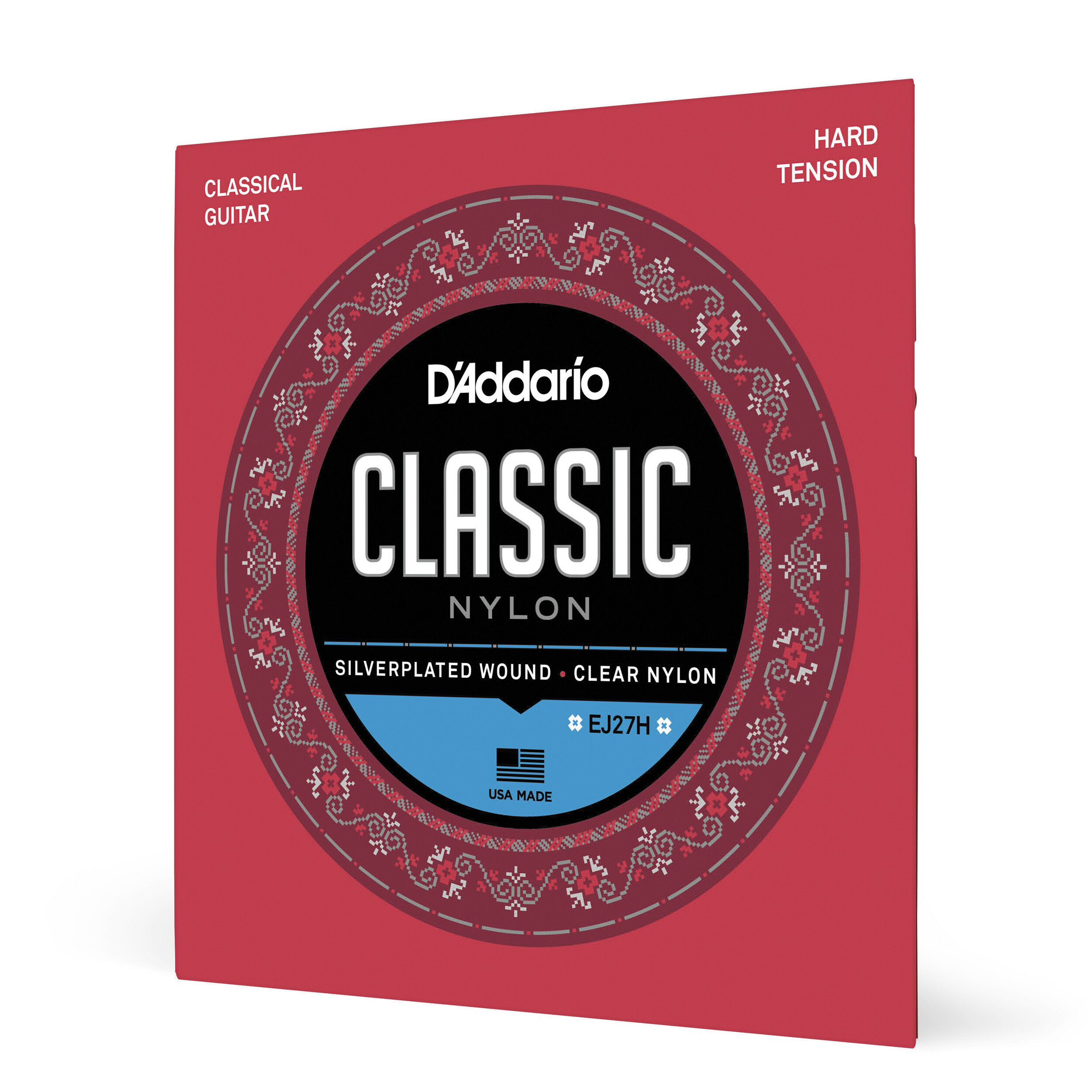 D'Addario EJ27H Student Nylon Classical Guitar Strings, Hard Tension