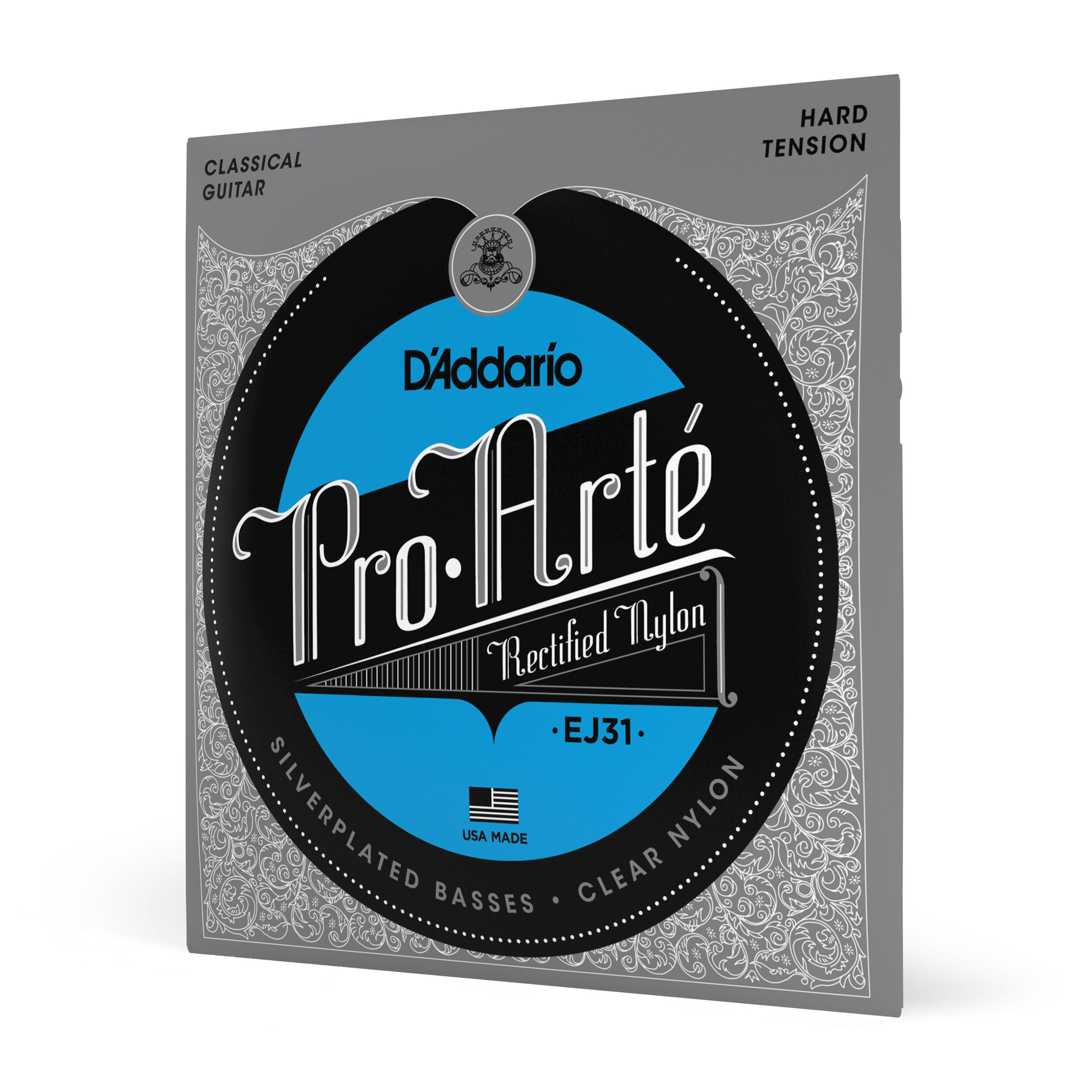 D'Addario EJ31 Classics Rectified Classical Guitar Strings, Hard Tension