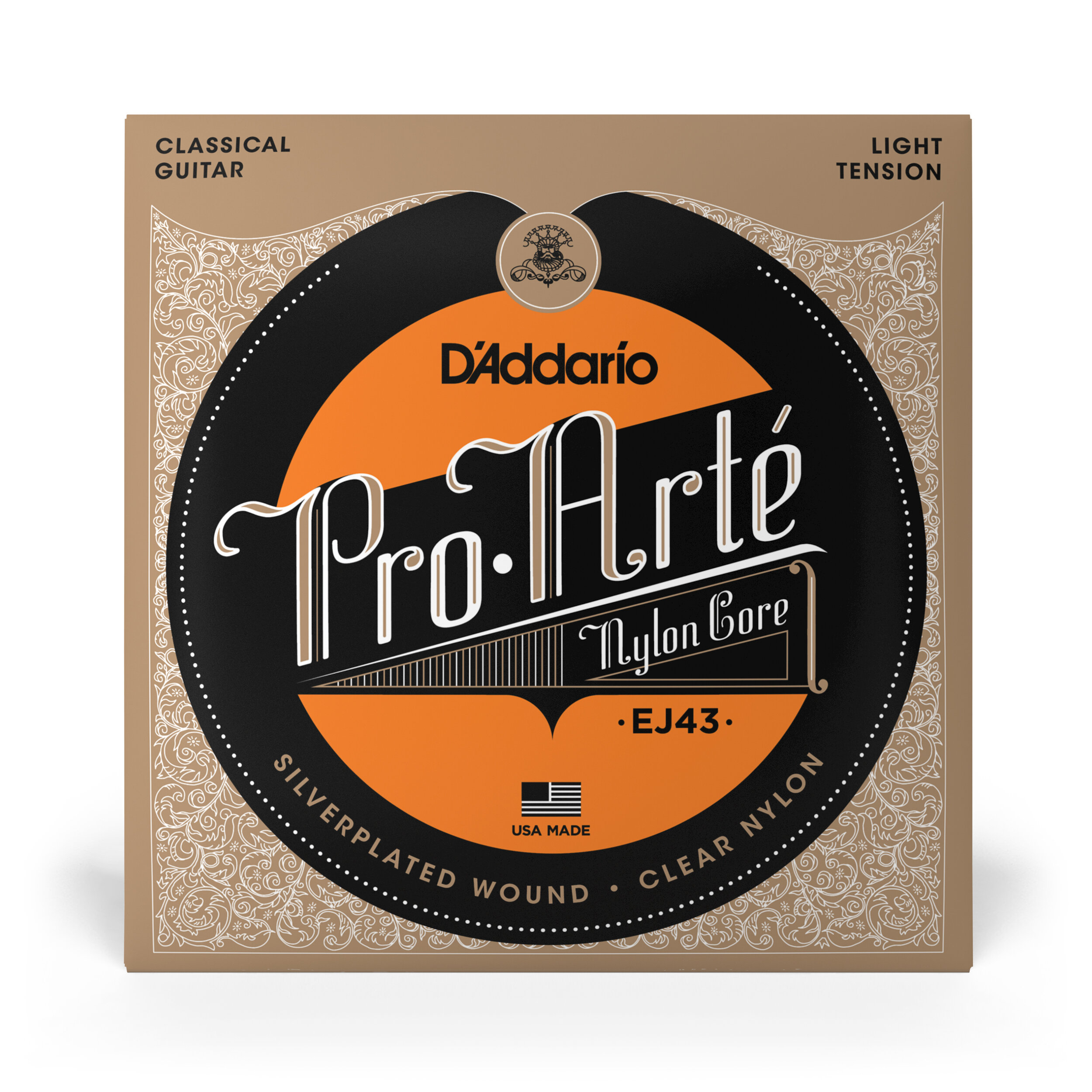 D'Addario EJ43 Pro-Arte Nylon Classical Guitar Strings, Light Tension, 3 Sets