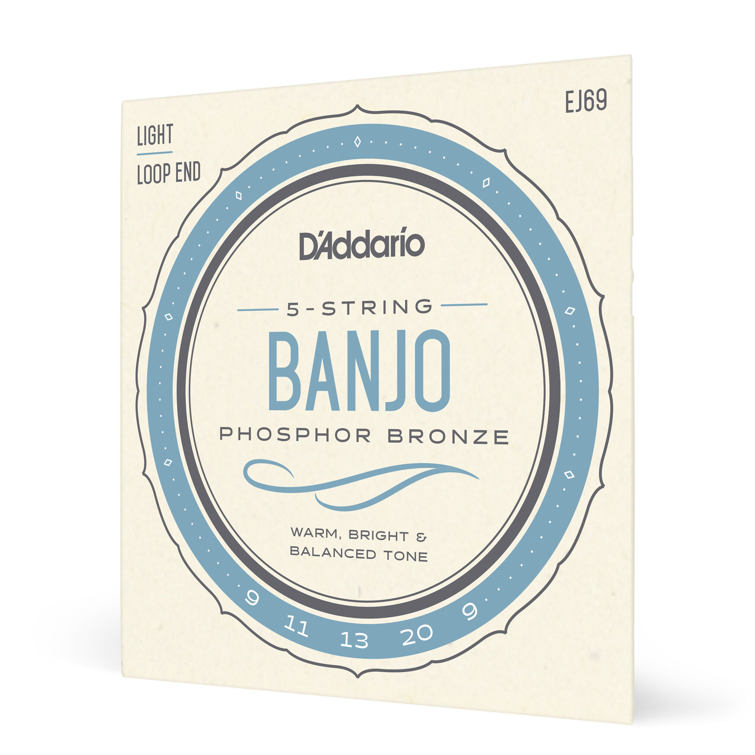 D'Addario EJ69 5-String Banjo Strings, Phosphor Bronze, Light, 9-20
