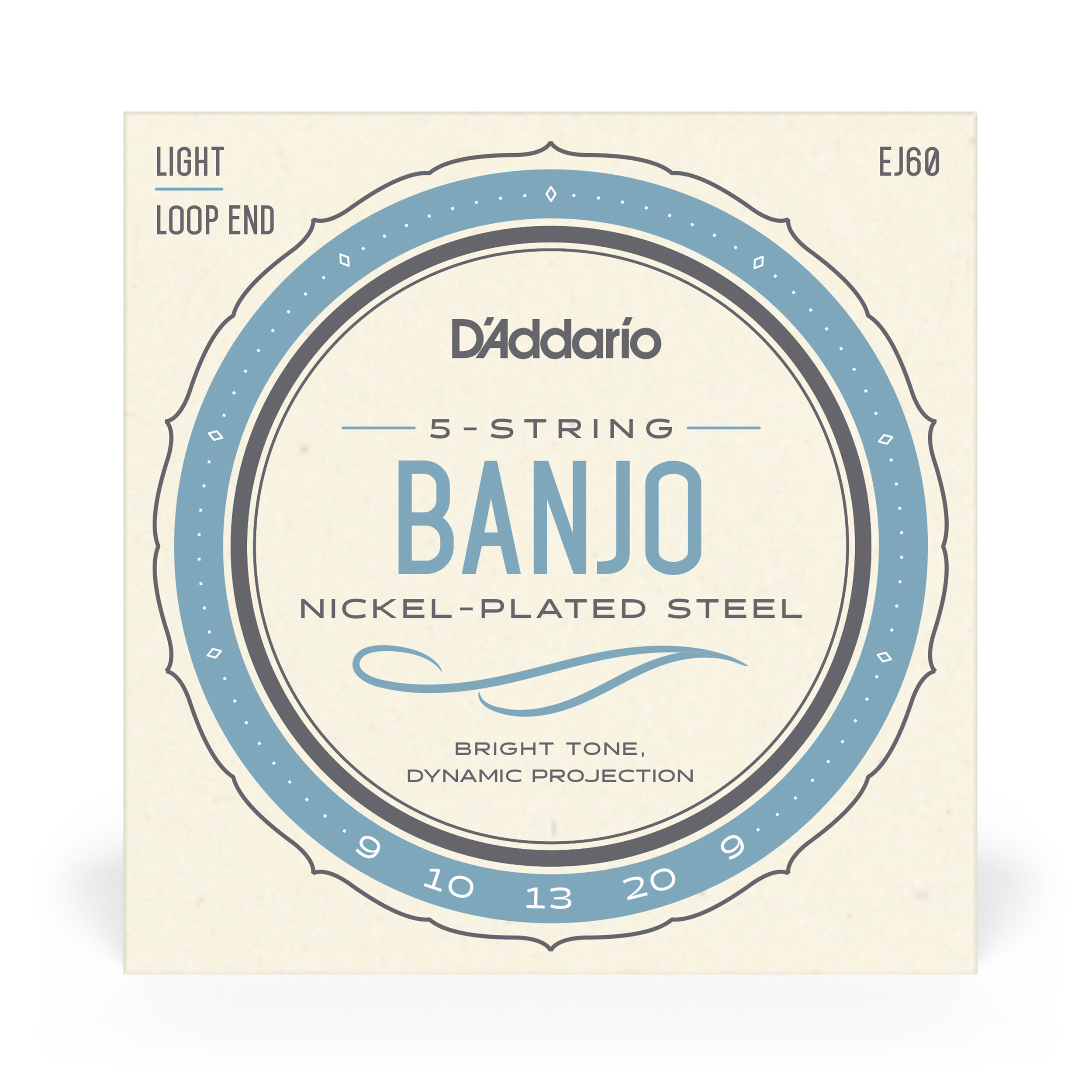 D'Addario EJ60 5-String Banjo Strings, Nickel, Light, 9-20