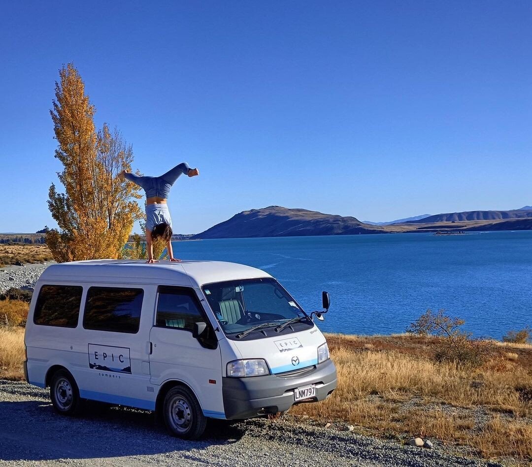 We love this shot of @hannahnoellecook! Your adventures bring us so much joy, keep tagging us or #epiccampersnz to give us those warm fuzzy feelings through the winter ☀️😎
.
.
.
#campervan #nztravel #laketekapo