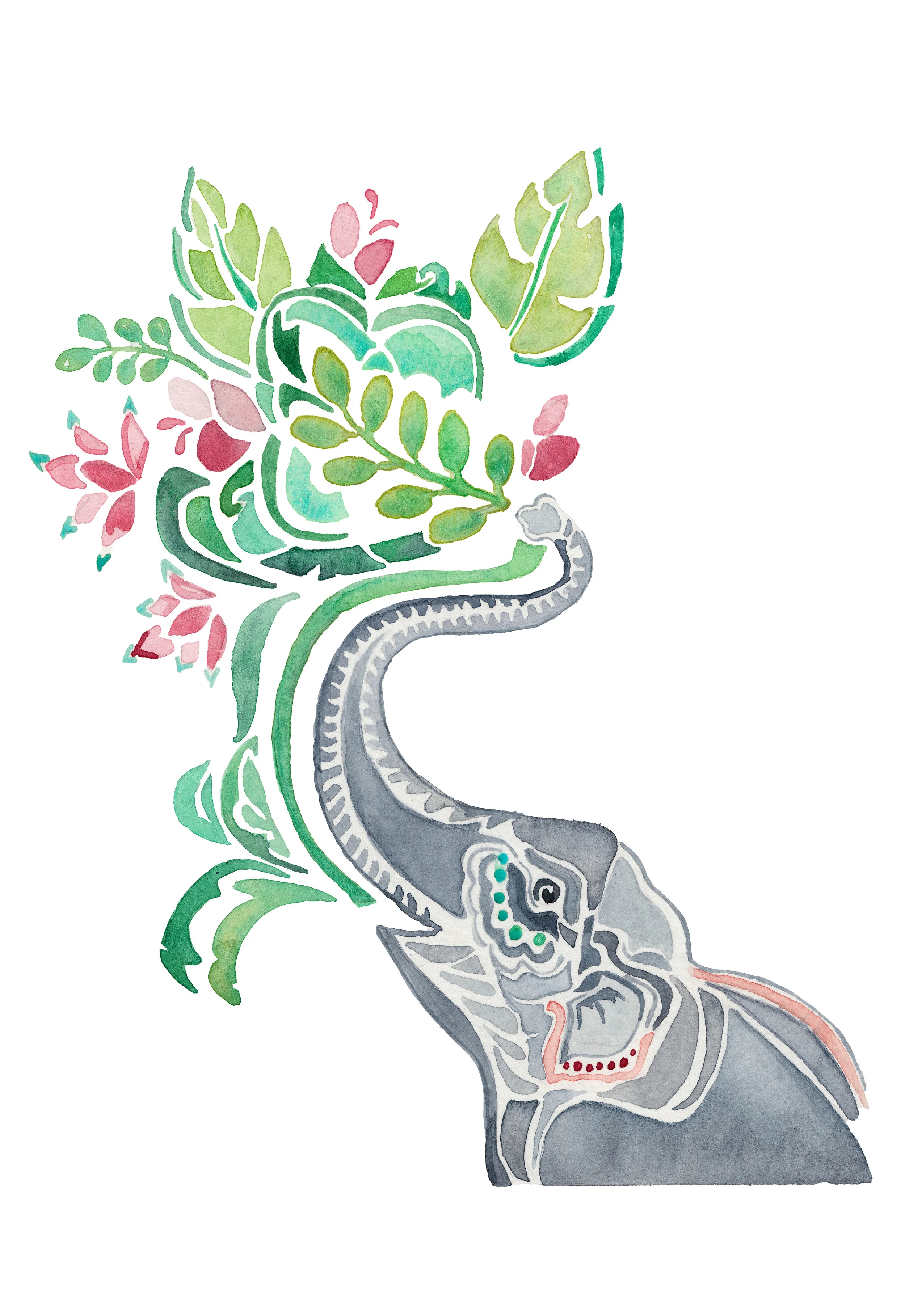 Elephant Watercolor Illustration