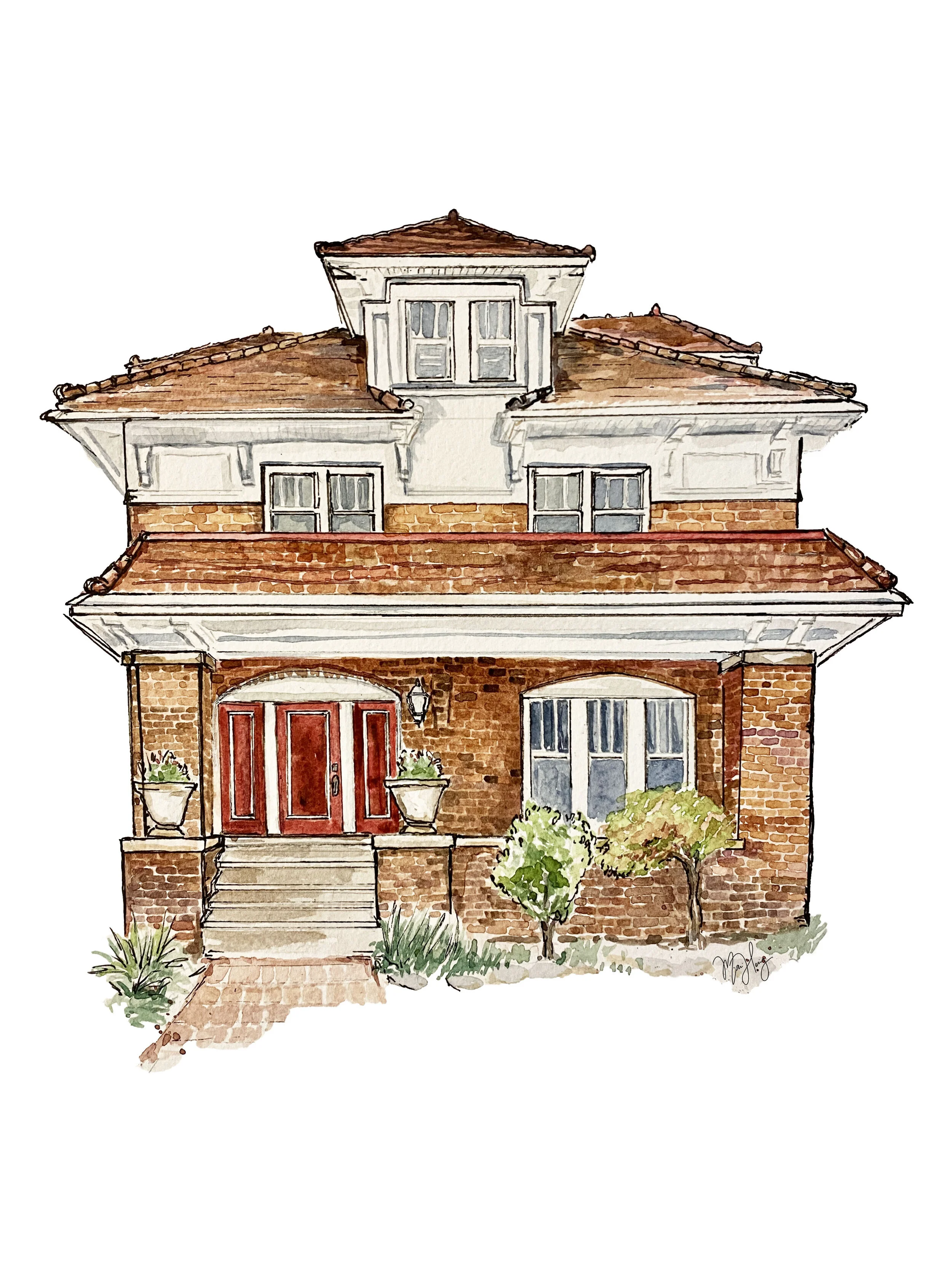 Historic Home House Portrait 