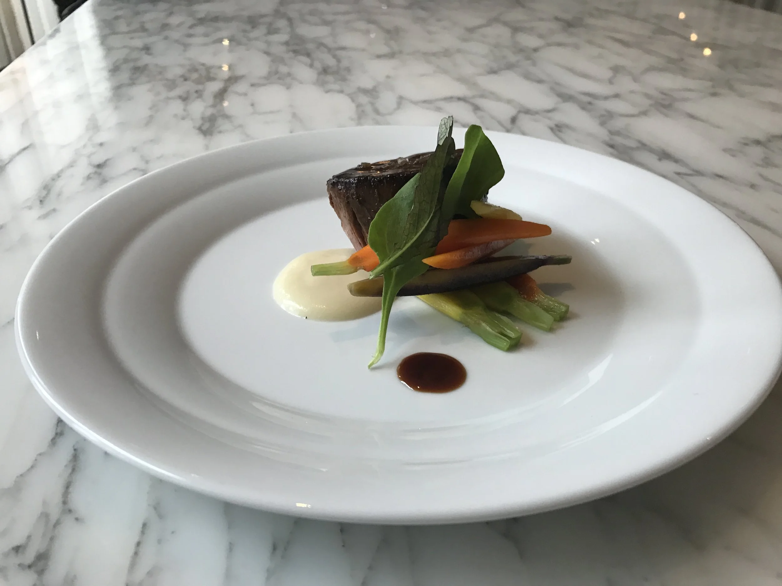 charred filet mignon with pommes purée